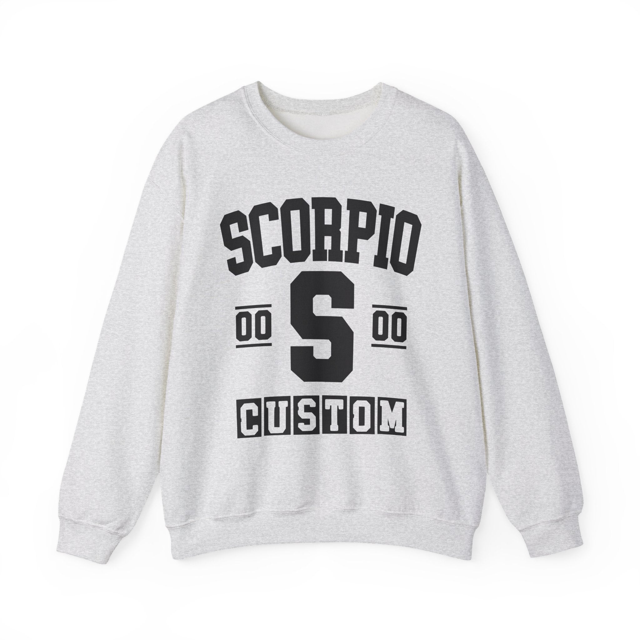 Custom Scorpio Varsity Sweatshirt - Customize Birthday Day/Month/Year - Customize Gemini Season/Nation