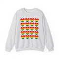 Retro African American Heritage Flag Heart Grid Sweatshirt — Pan-African Pride Crewneck