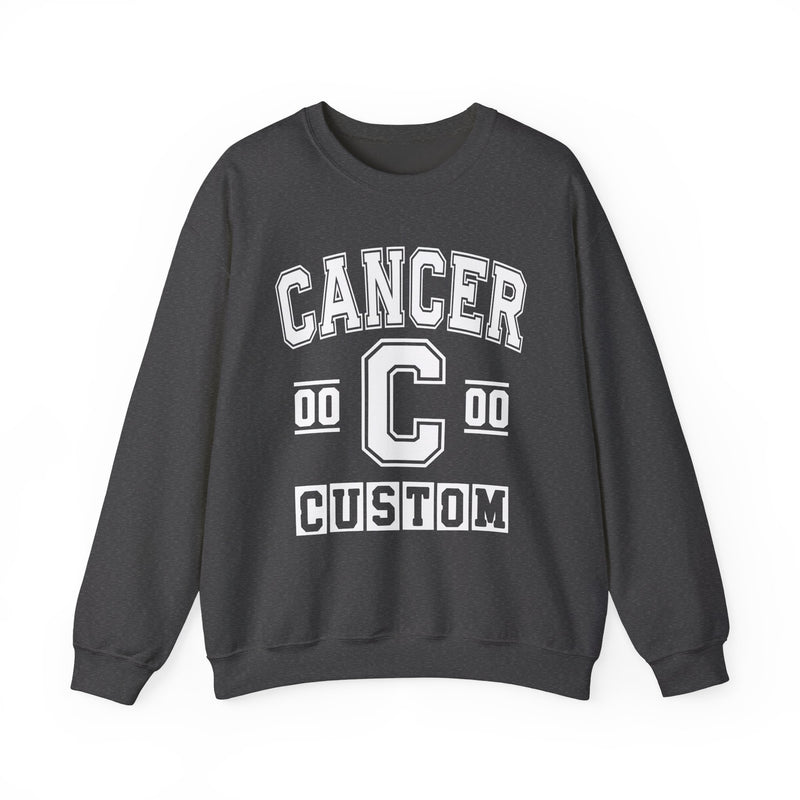 Custom Cancer Varsity Sweatshirt — Customize Birthday Day/Month/Year — Customize Gemini Season/Nation