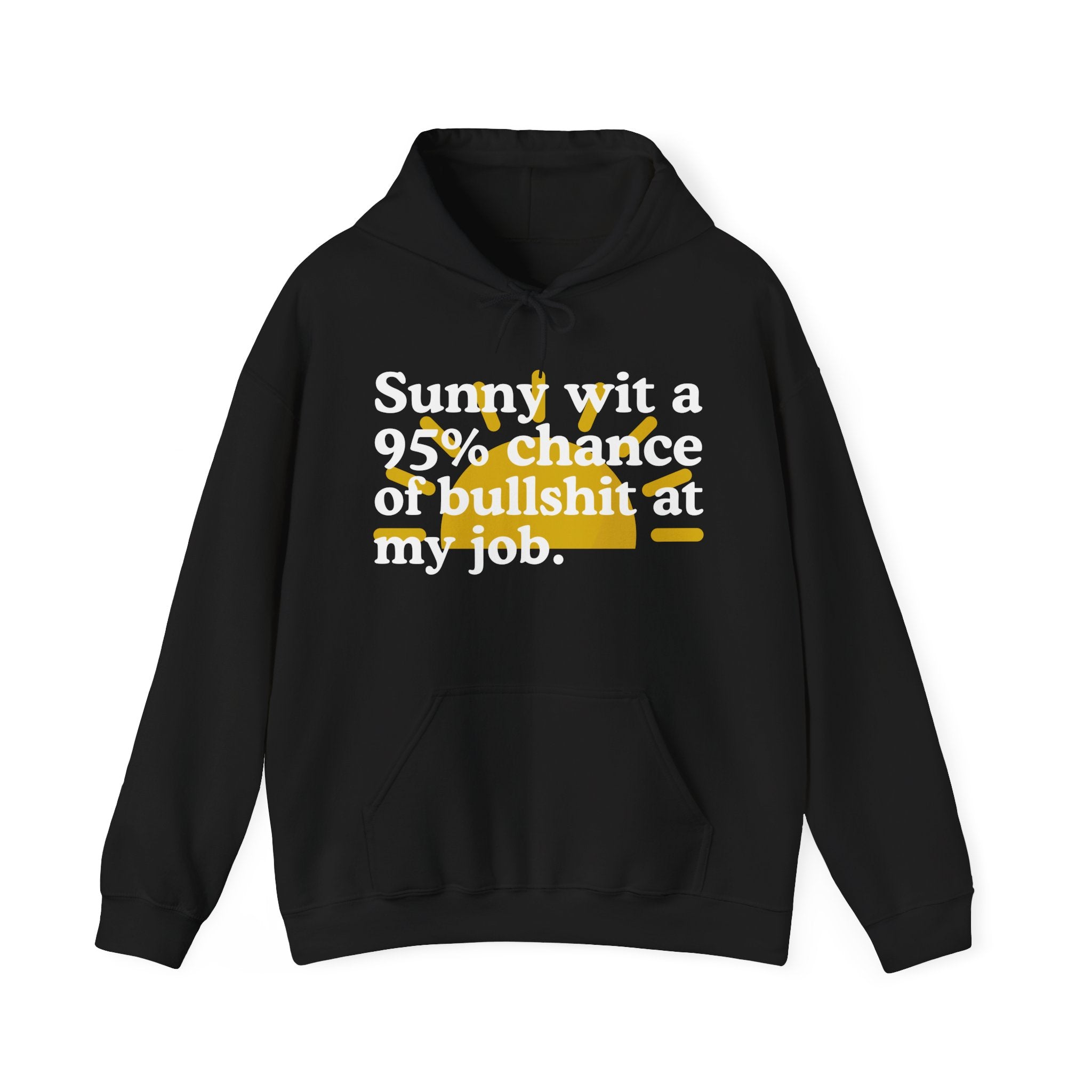 Sunny wit a 95% chance of Bullshit At My Job — Funny Weather Hoodie