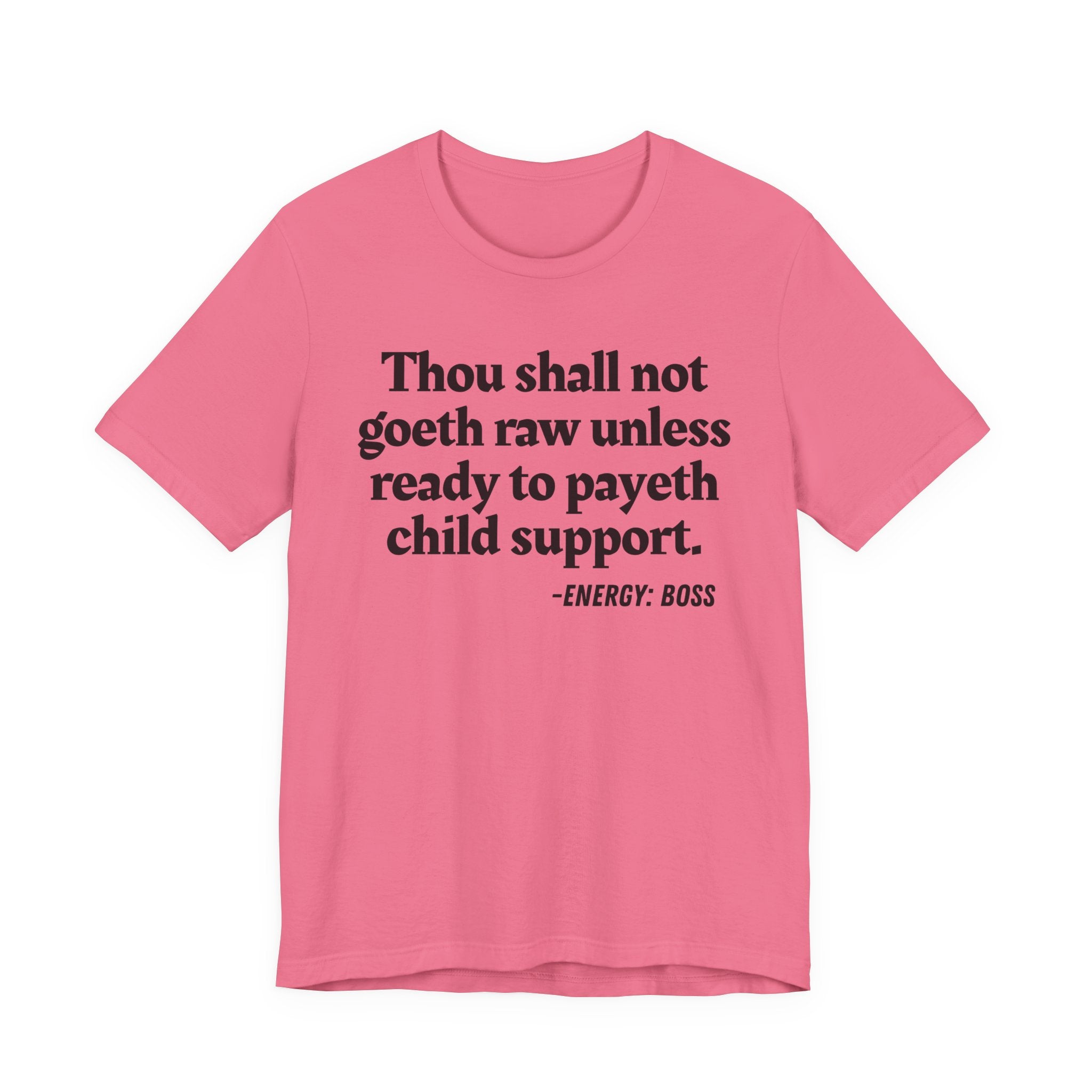 Thou Shall Not Goeth Raw Unless Ready To Payeth Child Support——  T-Shirt