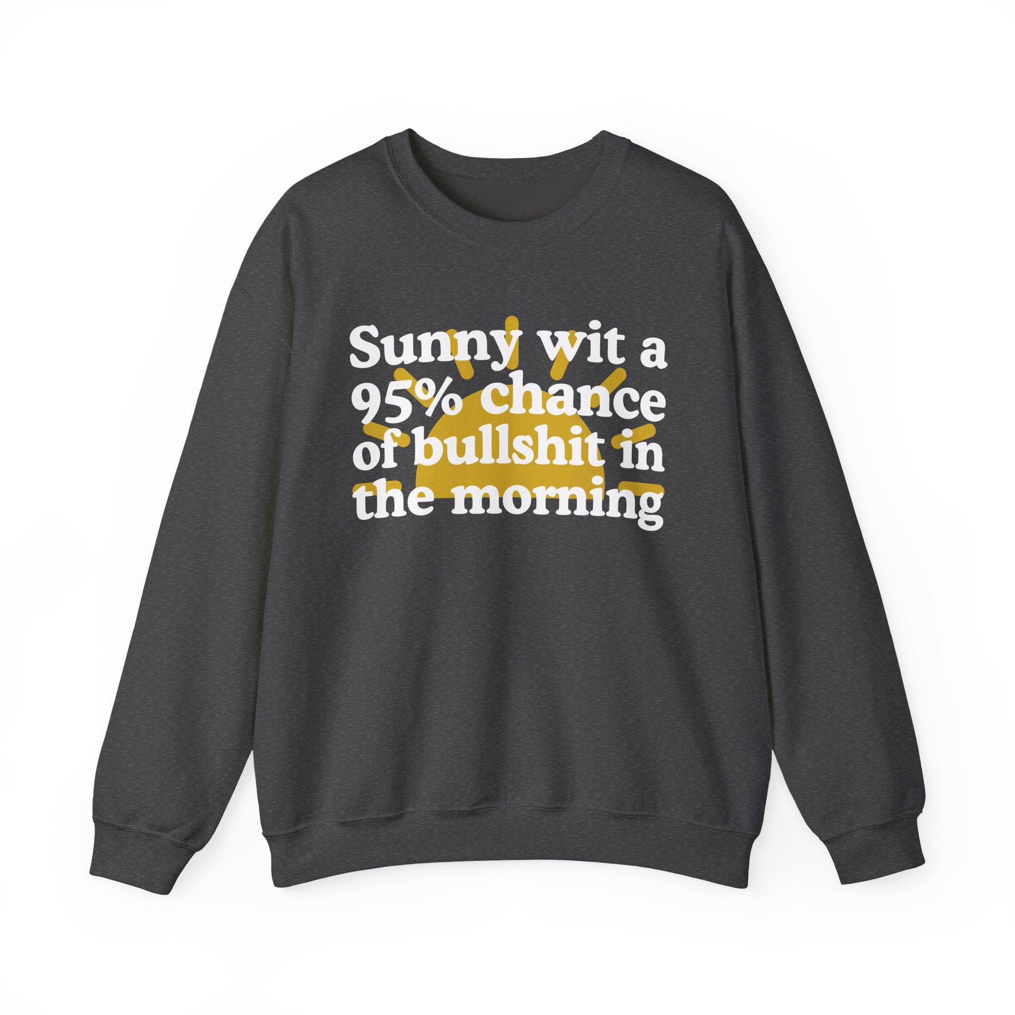 Sunny wit a 95% chance of Bullshit In The Morning —  Funny Weather Forecast Sweatshirt