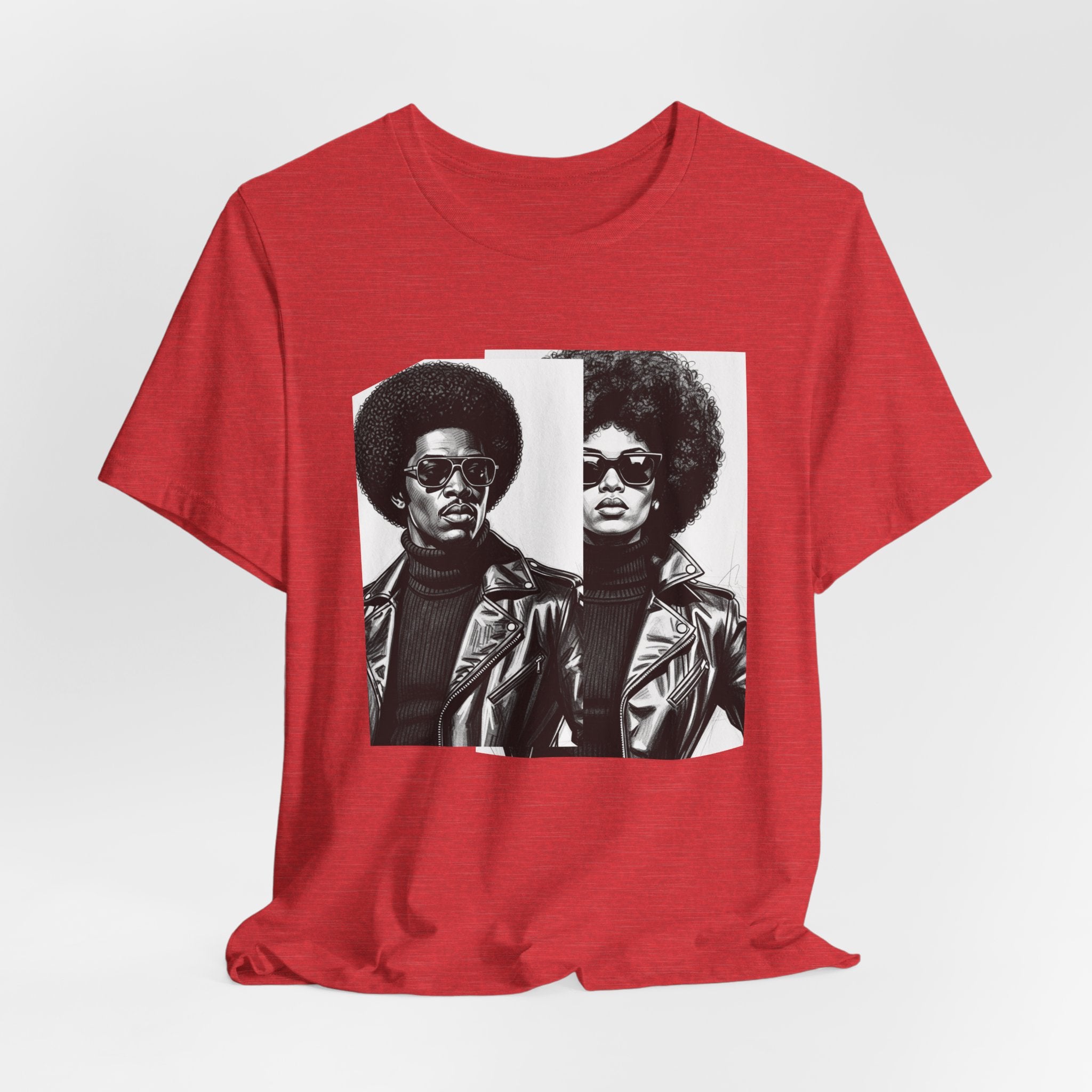 Black Power Couple - 70s with Retro Black Pride Tee Shirt
