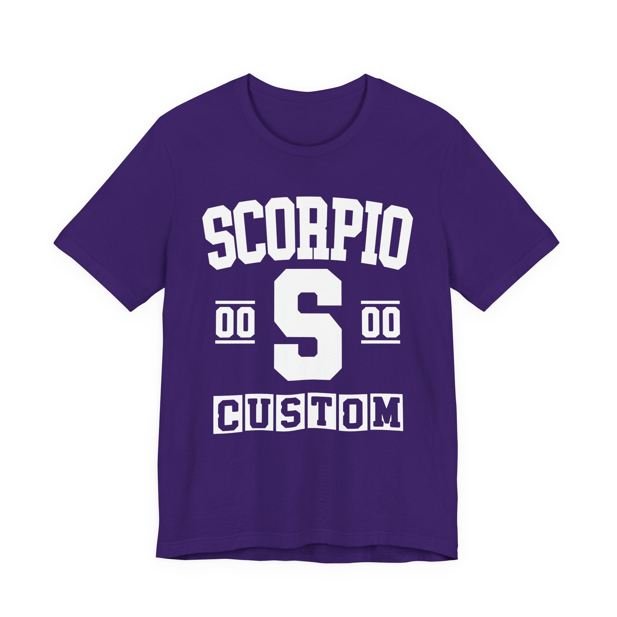 Custom Scorpio Varsity Tee Shirt — Customize Birthday Day/Month/Year - Customize Season/nation/Society