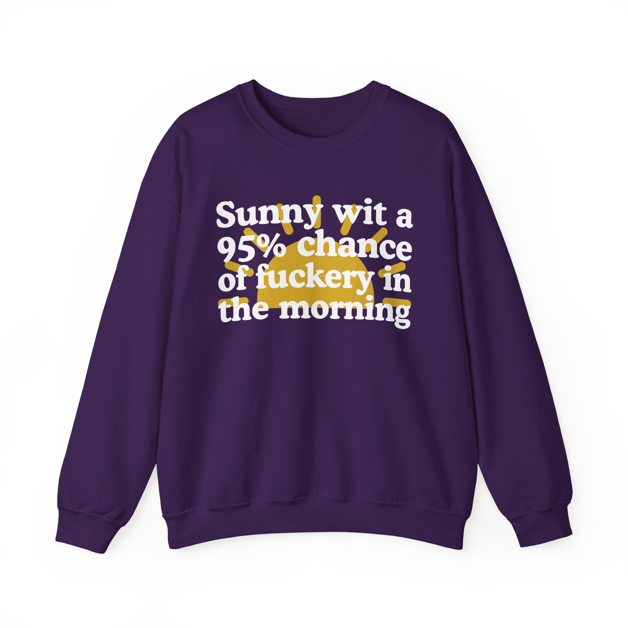 Sunny wit a 95% chance of Fuckery This Morning —  Funny Weather Forecast Sweatshirt