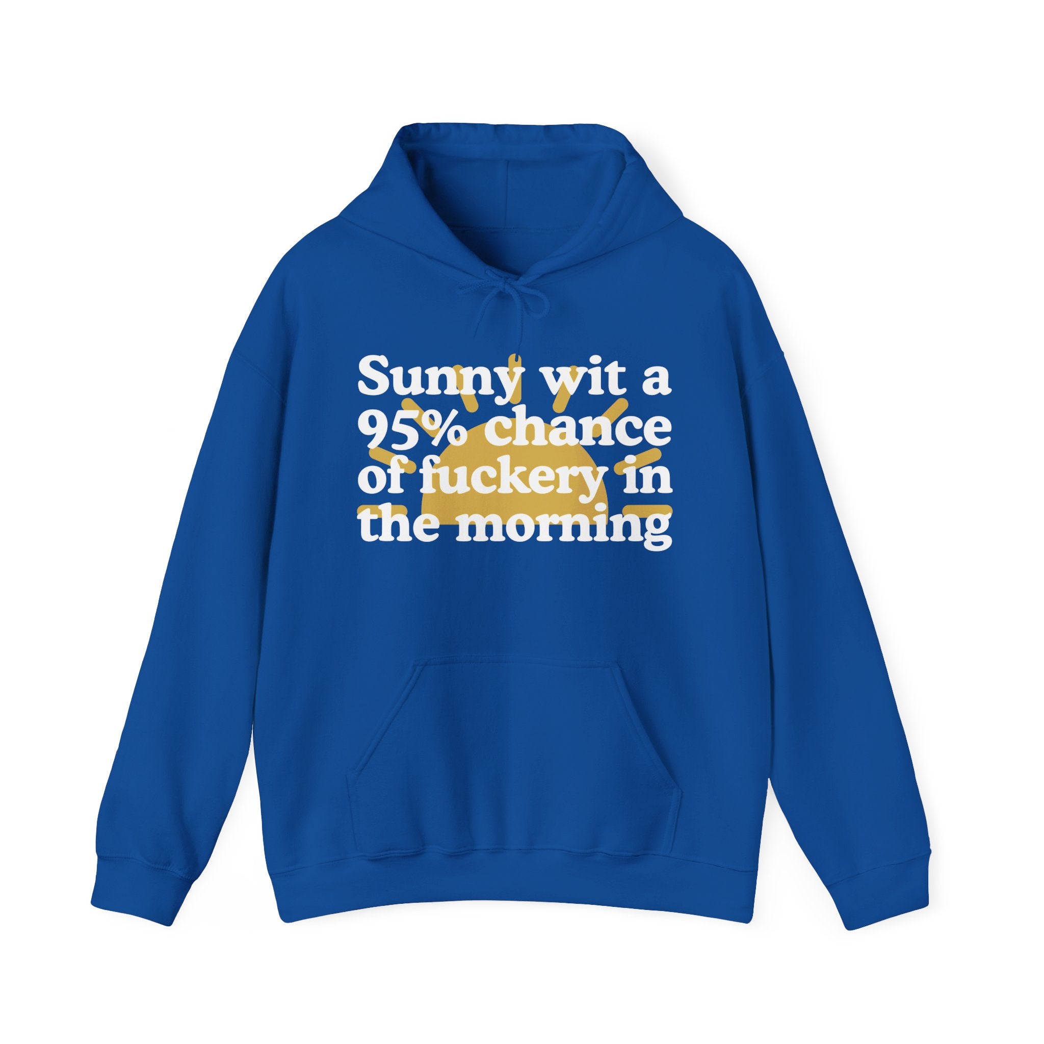 Sunny wit a 95% chance of Fuckery in the Morning —  Funny Weather Forecast Hoodie