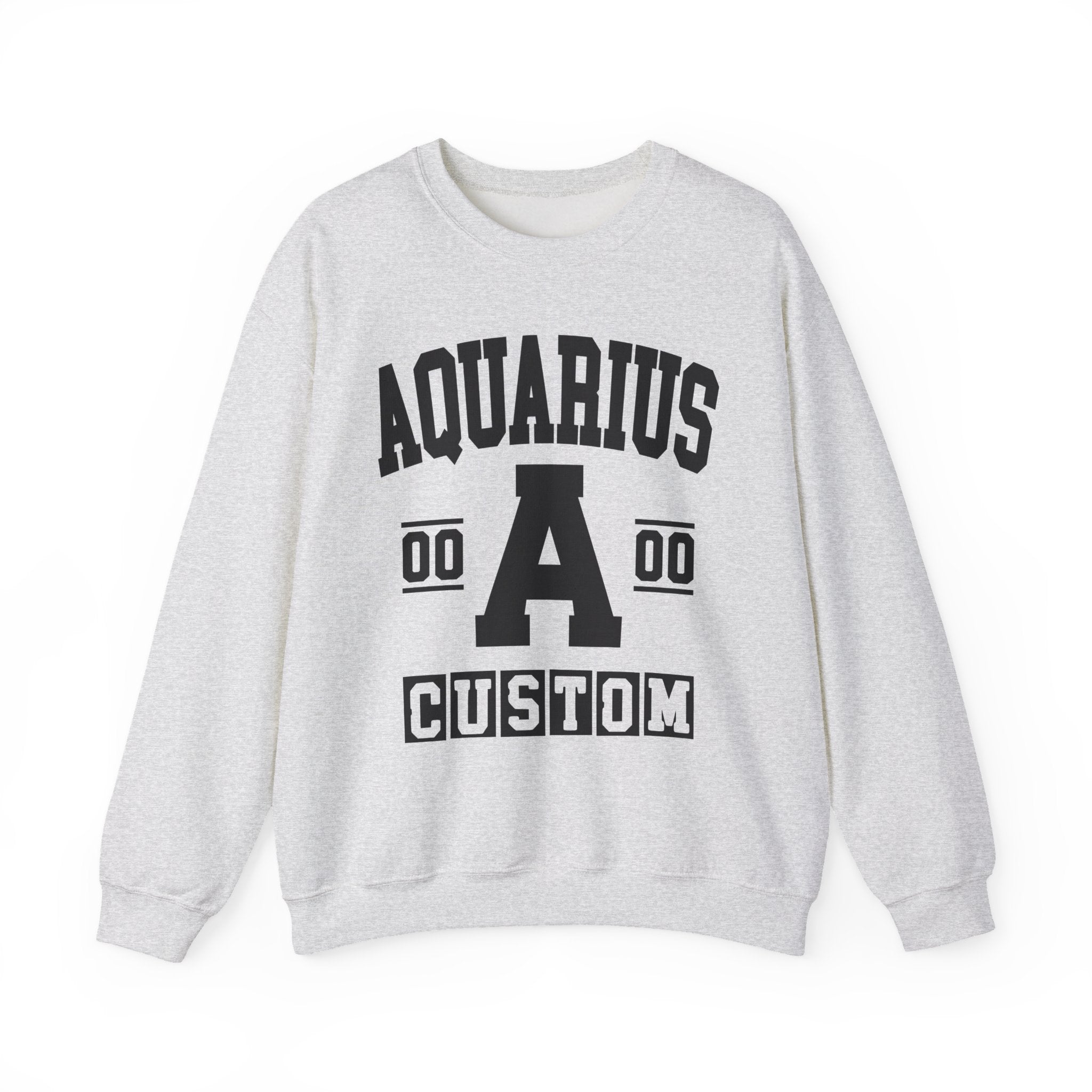 Custom Aquarius Varsity Sweatshirt - Customize Birthday Day/Month/Year - Customize Gemini Season/Nation