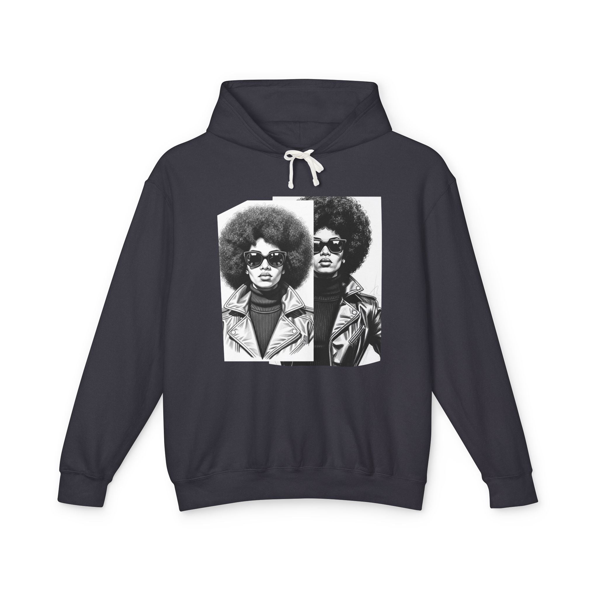70s Black Woman Portrait - African American Woman Pride Hoodie