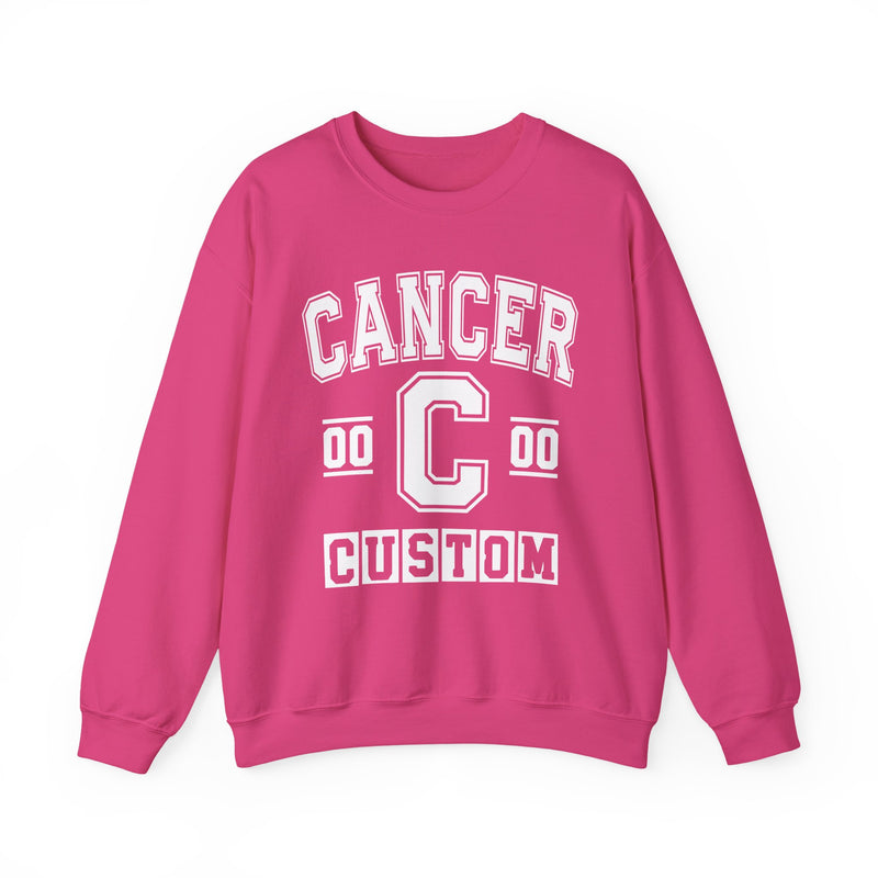 Custom Cancer Varsity Sweatshirt — Customize Birthday Day/Month/Year — Customize Gemini Season/Nation