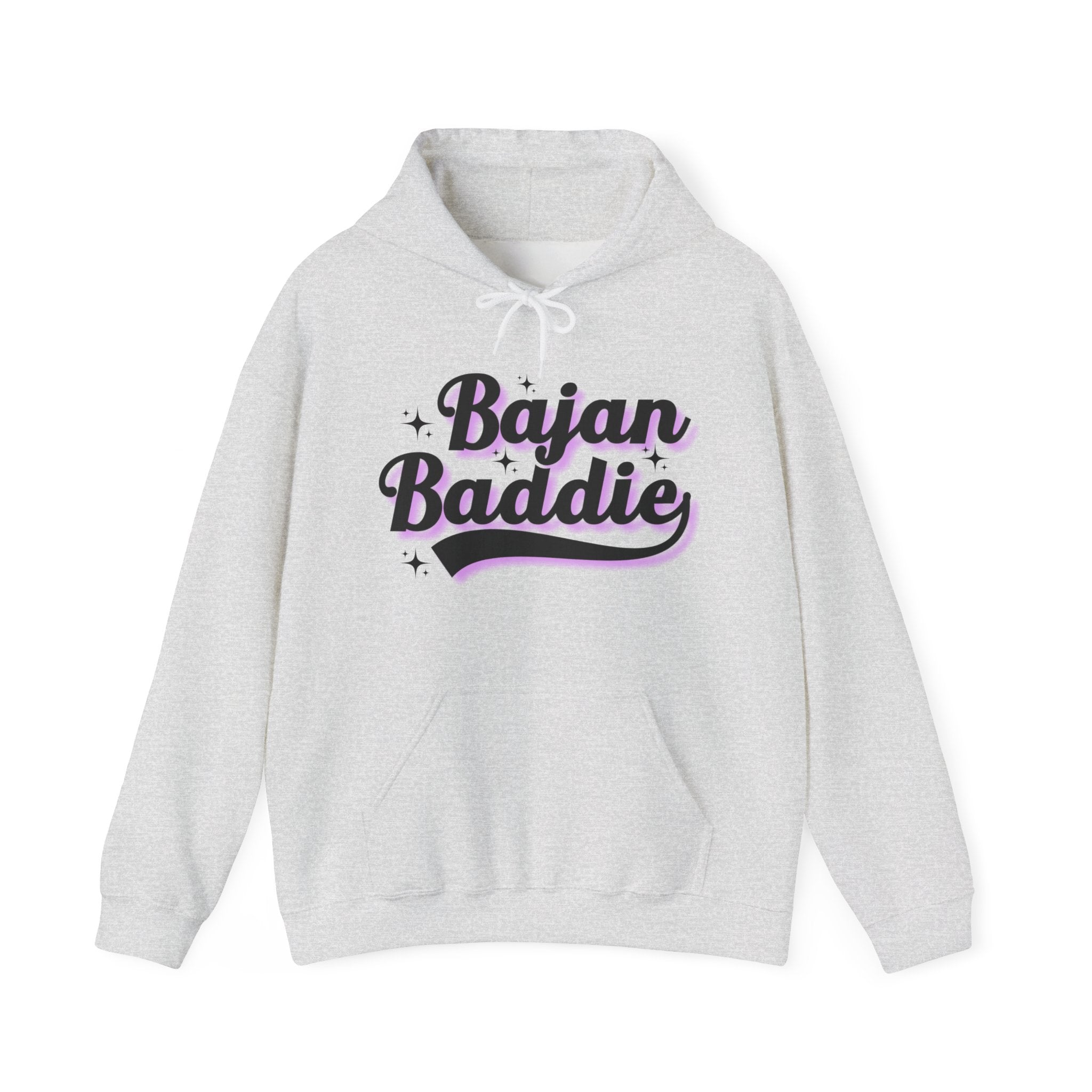 Bajan Baddie Hoodie — Bold Pink Varsity Lettering Hooded Sweatshirt