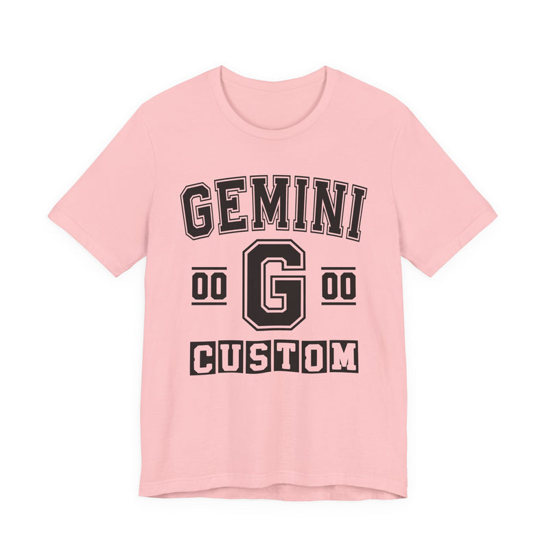 Custom Gemini Varsity T-Shirt — Customize Birthday Day/Month/Year — Customize Season/nation/Society