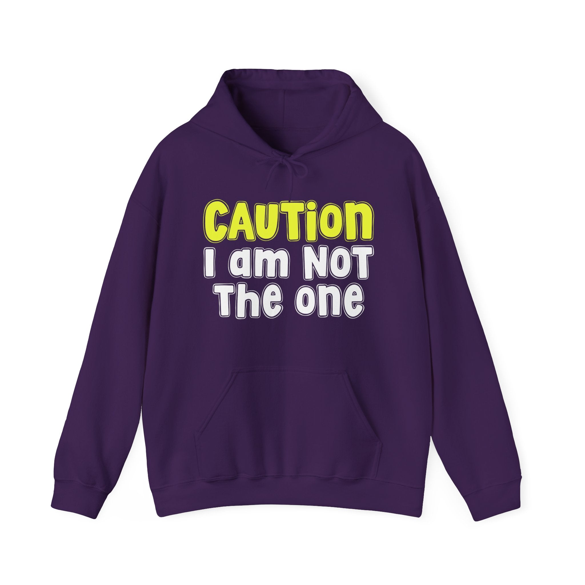 Caution I Am Not The One – Funny Warning Graphic Hoodie (yellow)