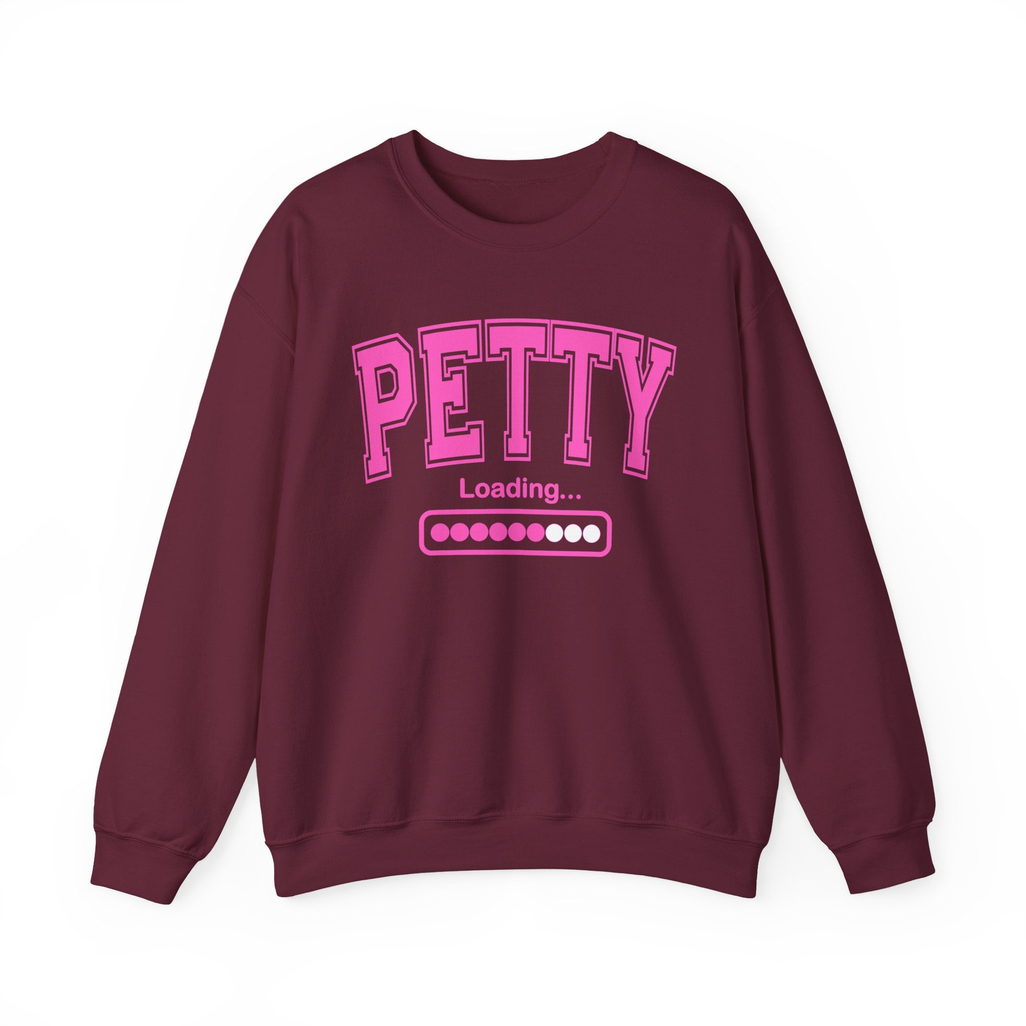 Petty Loading — Pink Varsity Crewneck Sweatshirt