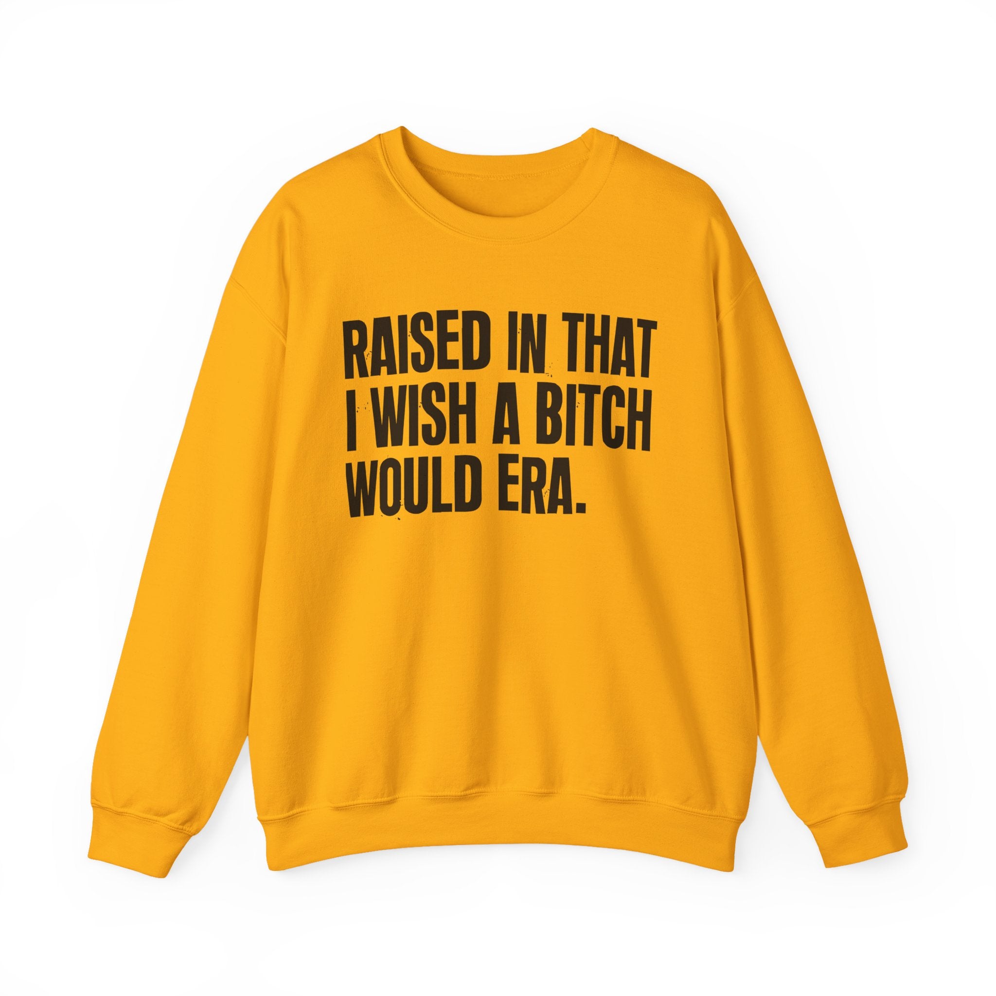 Raised In That I Wish A Bitch Would Era - Funny Back In The Day Statement Sweatshirt