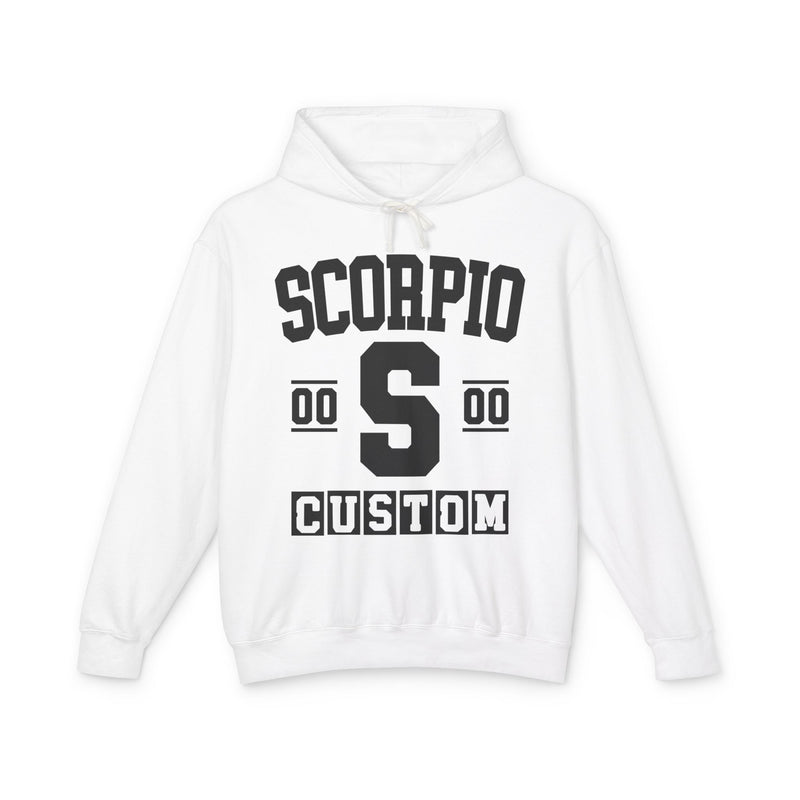 Custom Scorpio Varsity Hoodie — Customize Birthday Day/Month/Year — Customize Gemini Season/Nation