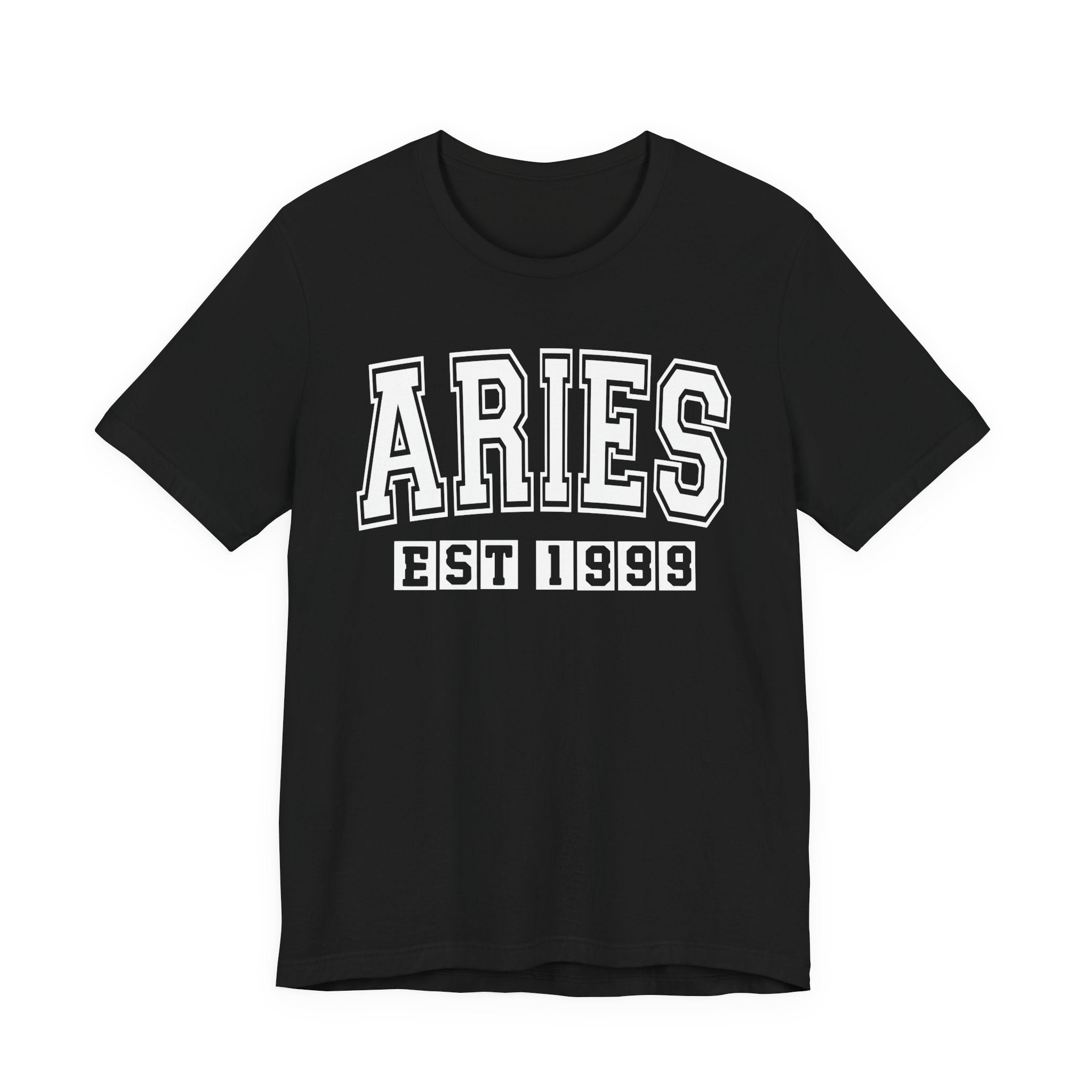 Aries EST (YEAR) Personalization — Zodiac Birthday Tee Shirt