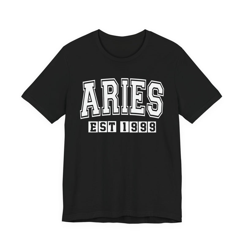 Aries EST (YEAR) Personalization — Zodiac Birthday T-Shirt