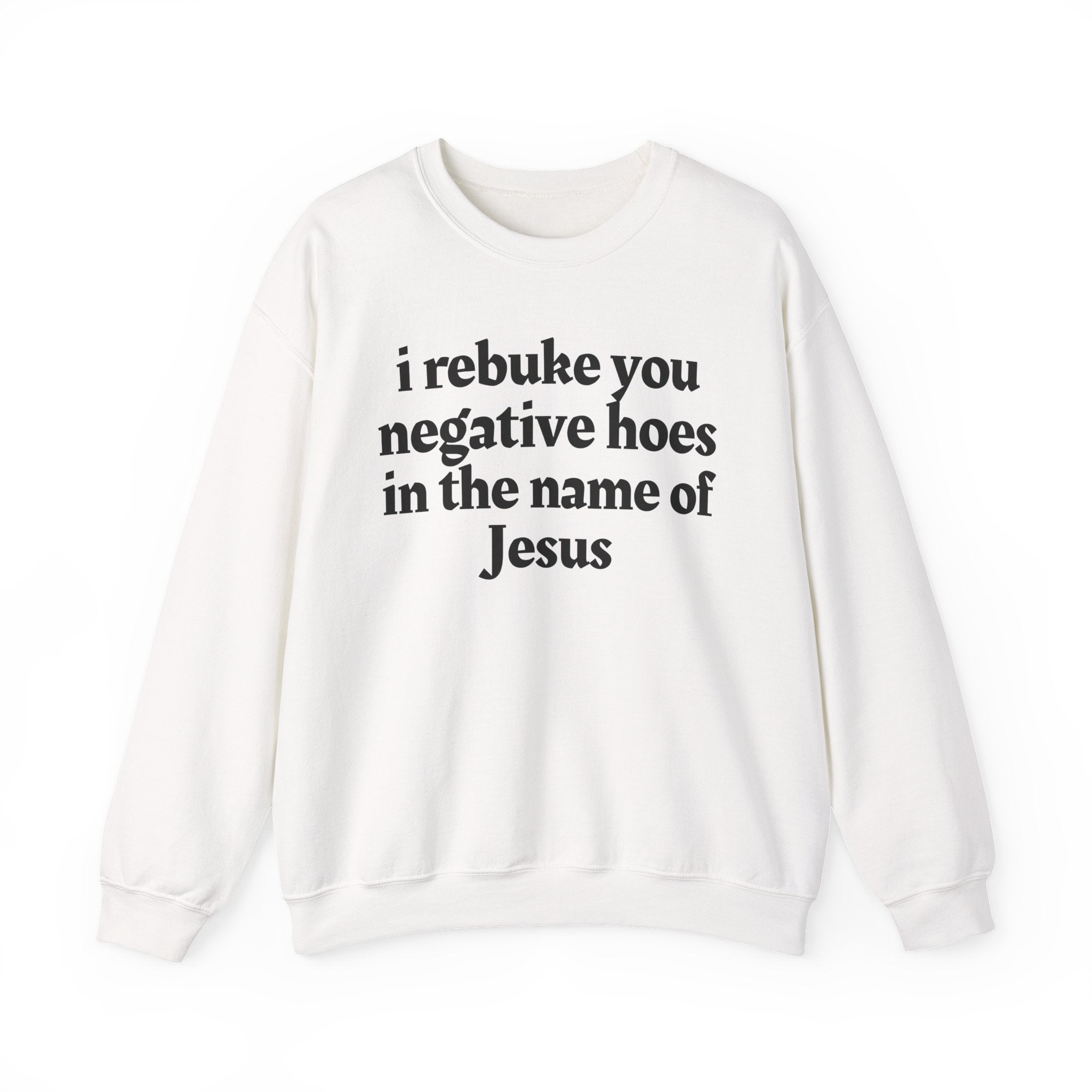 I Rebuke You Negative Hoes In the Name of Jesus — Christian Humor Sweatshirt