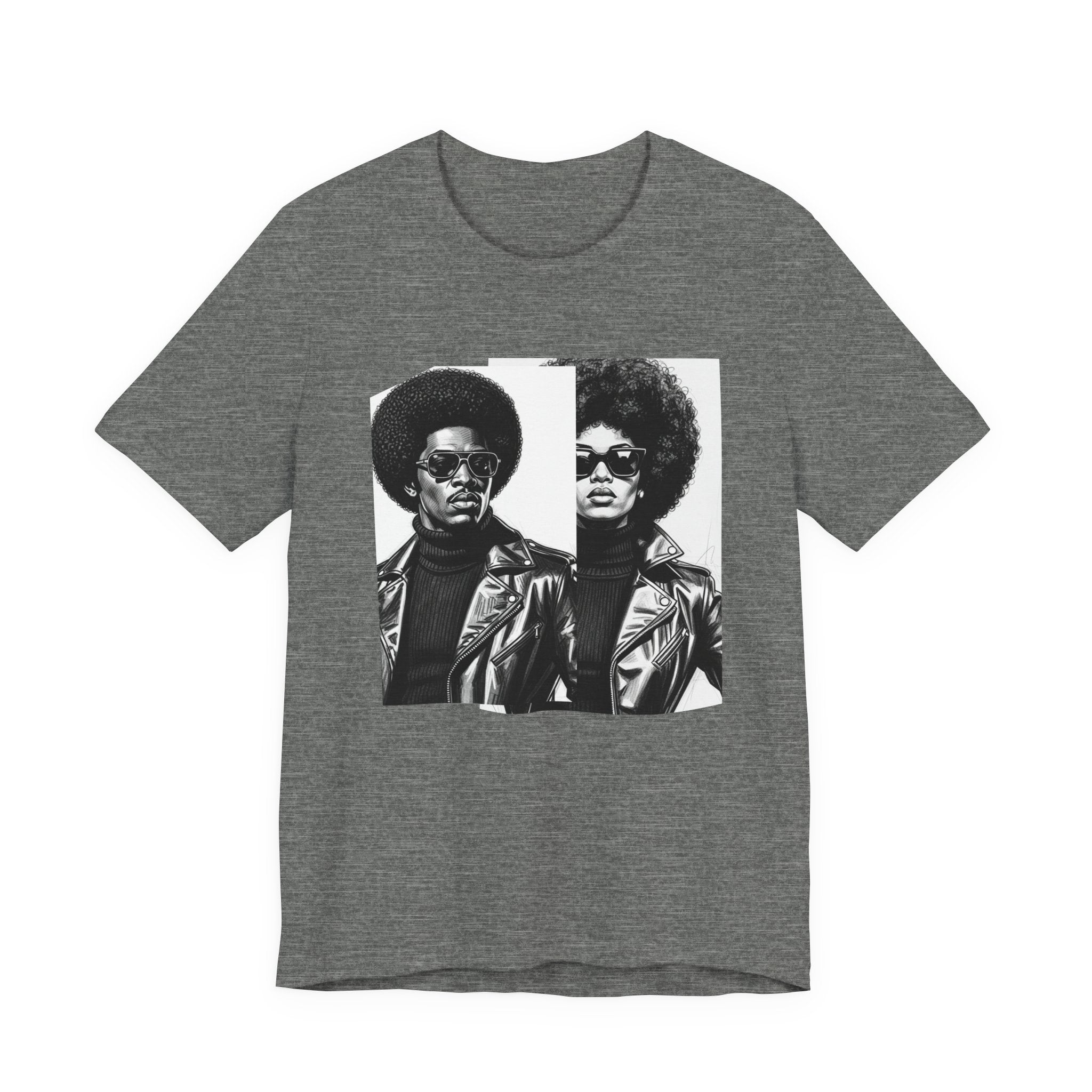 Black Power Couple — 70s with Retro Black Pride T-Shirt