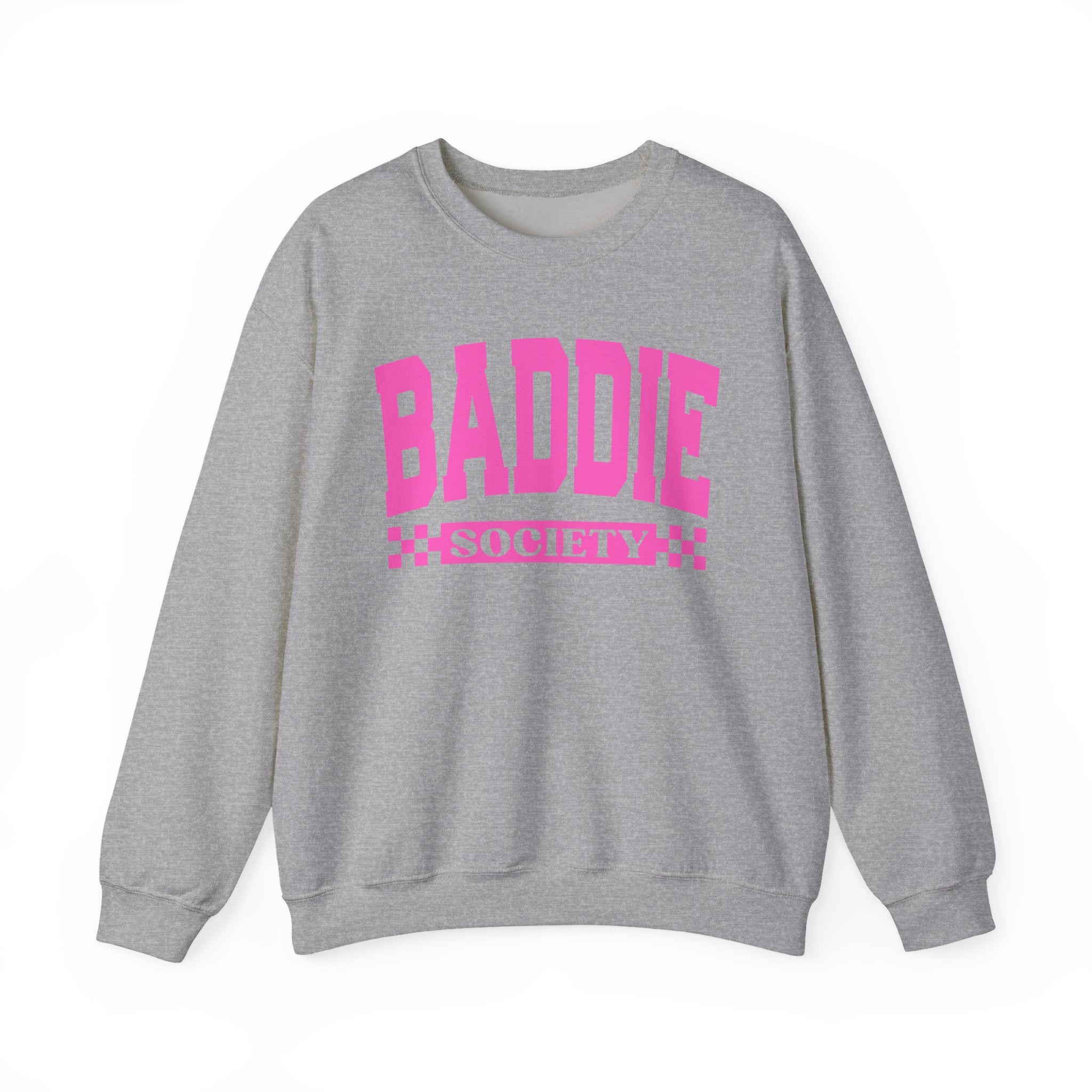 Baddie Society — Pink Varsity Sweatshirt