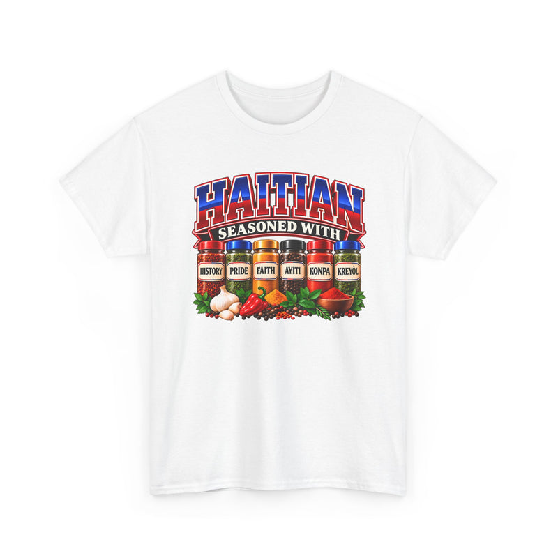 Haitian Seasoned With History Pride Faith Ayiti Kompa Kreyòl－ T-Shirt