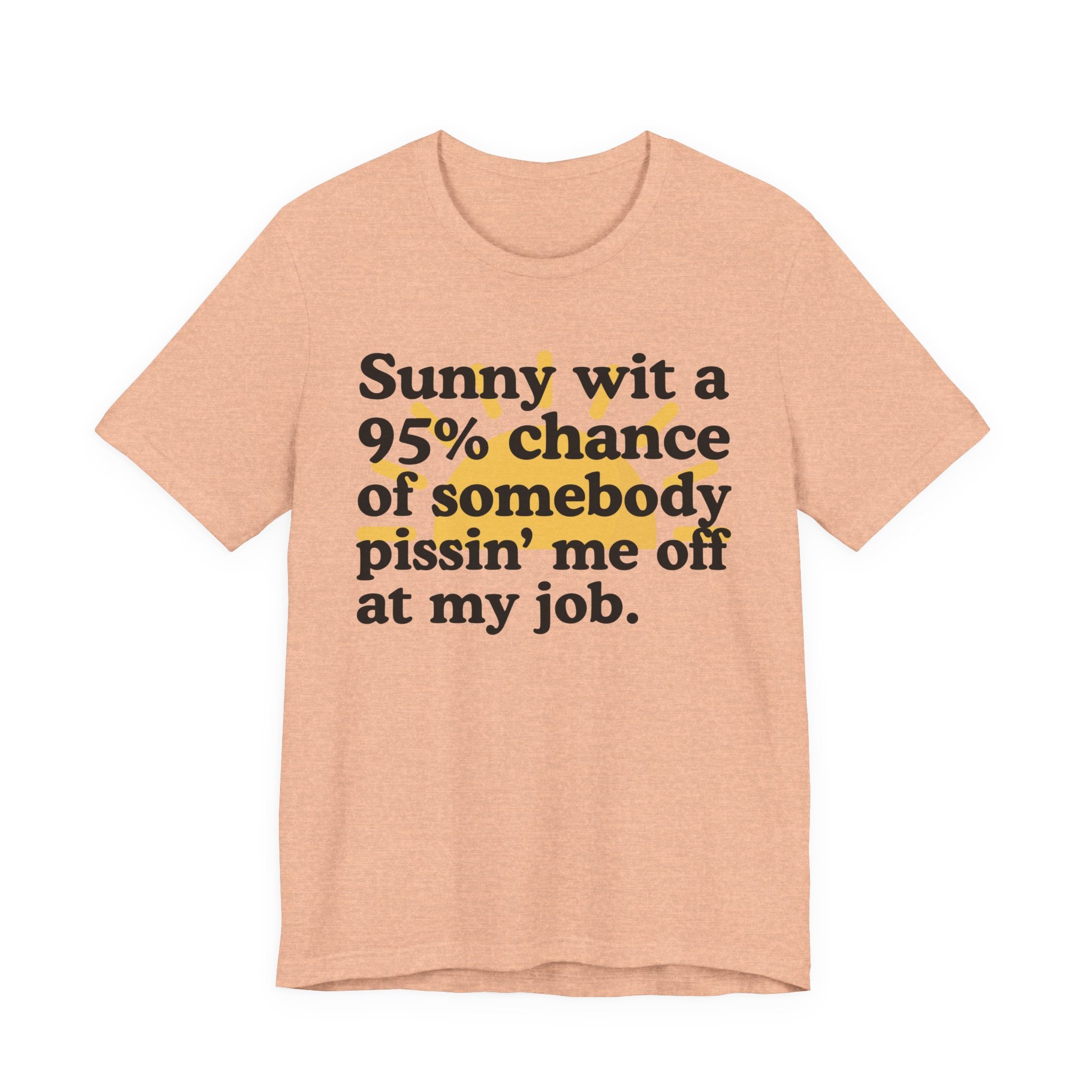 Sunny Wit A 95% Chance Of Somebody Pissin' Me Off  At My Job — Funny Statement T-Shirt