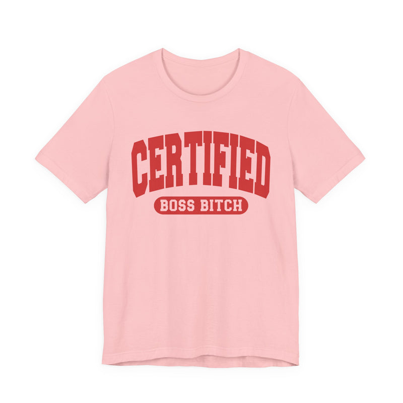 Certified Boss Bitch — Retro Collegiate T-Shirt