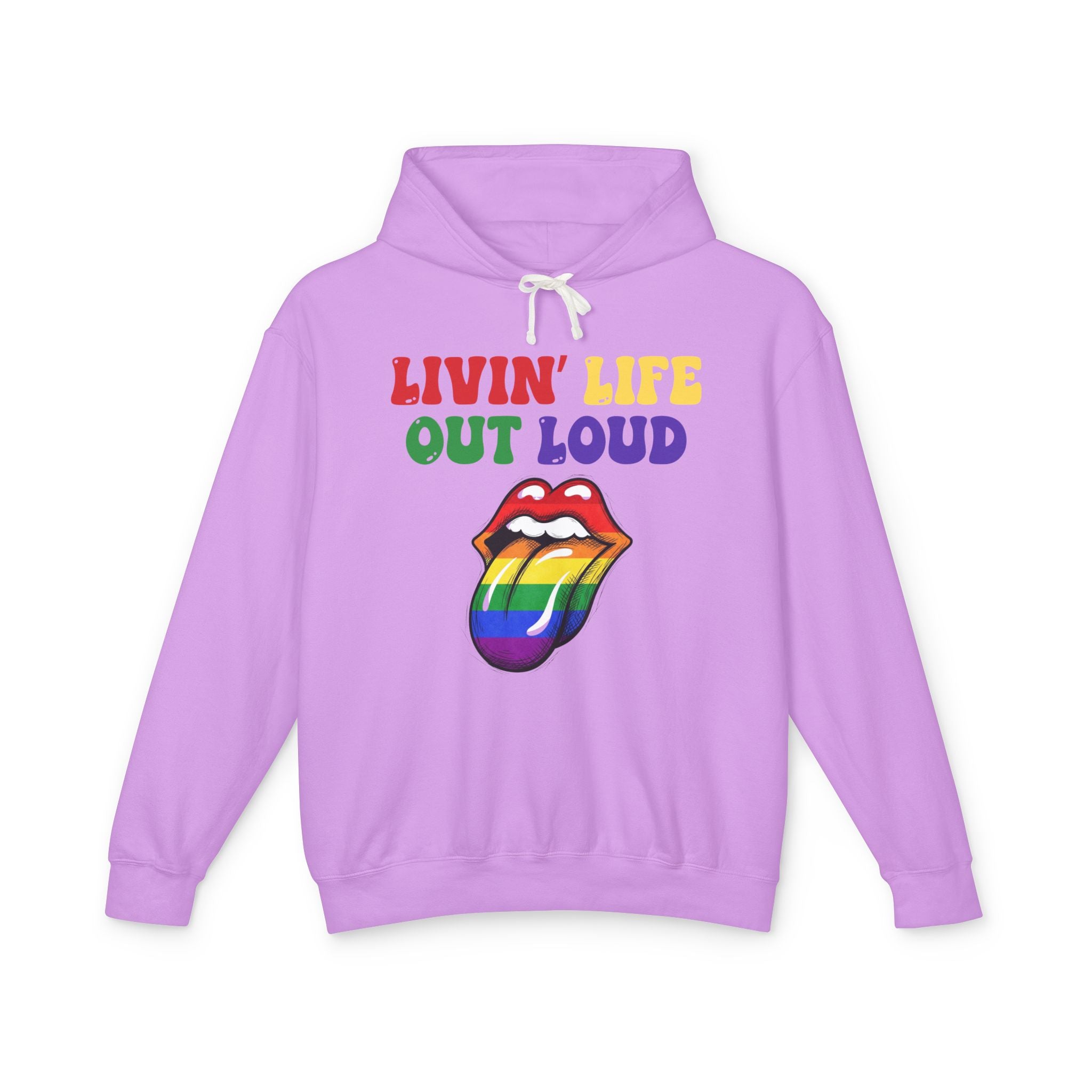 Livin' Life Out Loud - Rainbow Pride Lips Hoodie