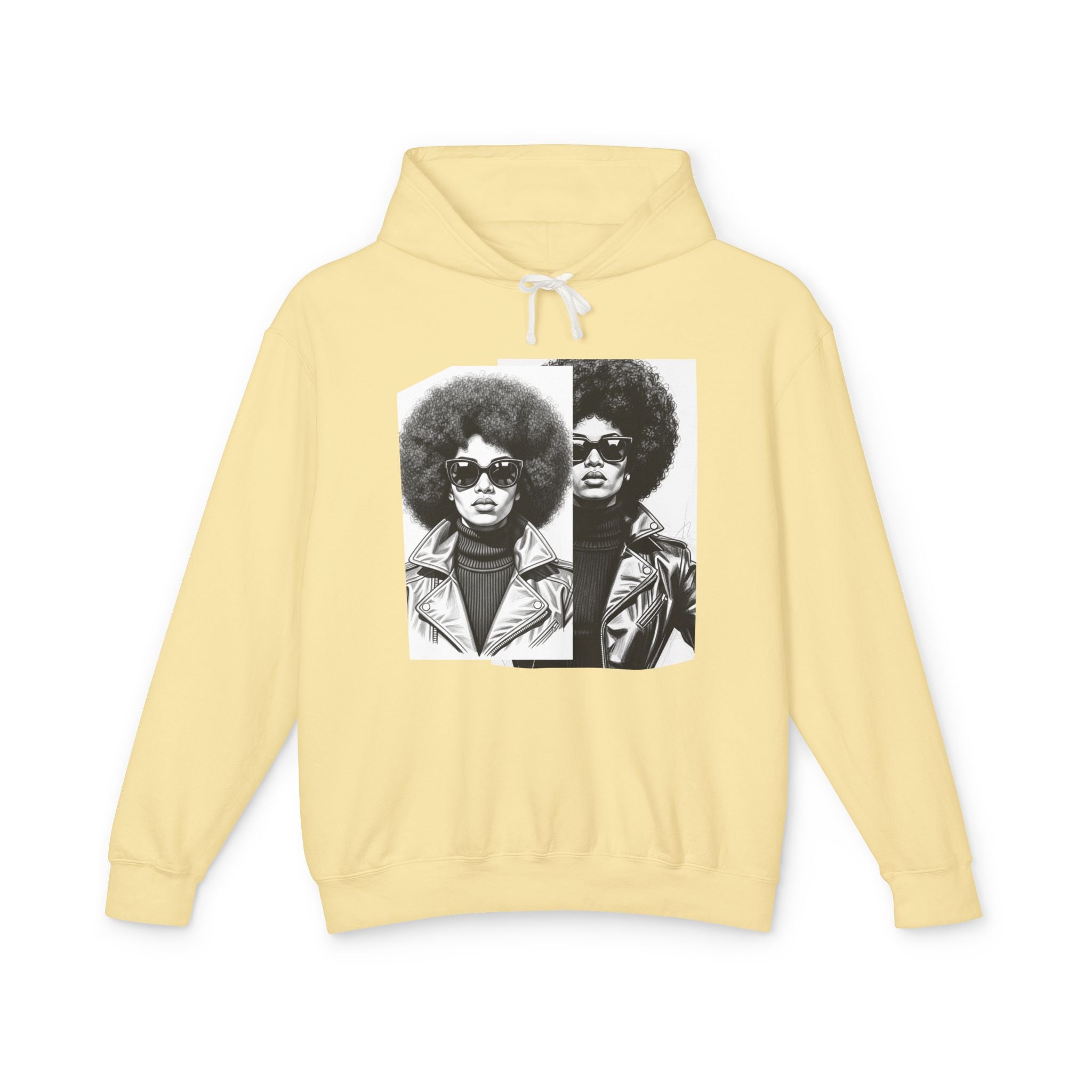 70s Black Woman Portrait - African American Woman Pride Hoodie