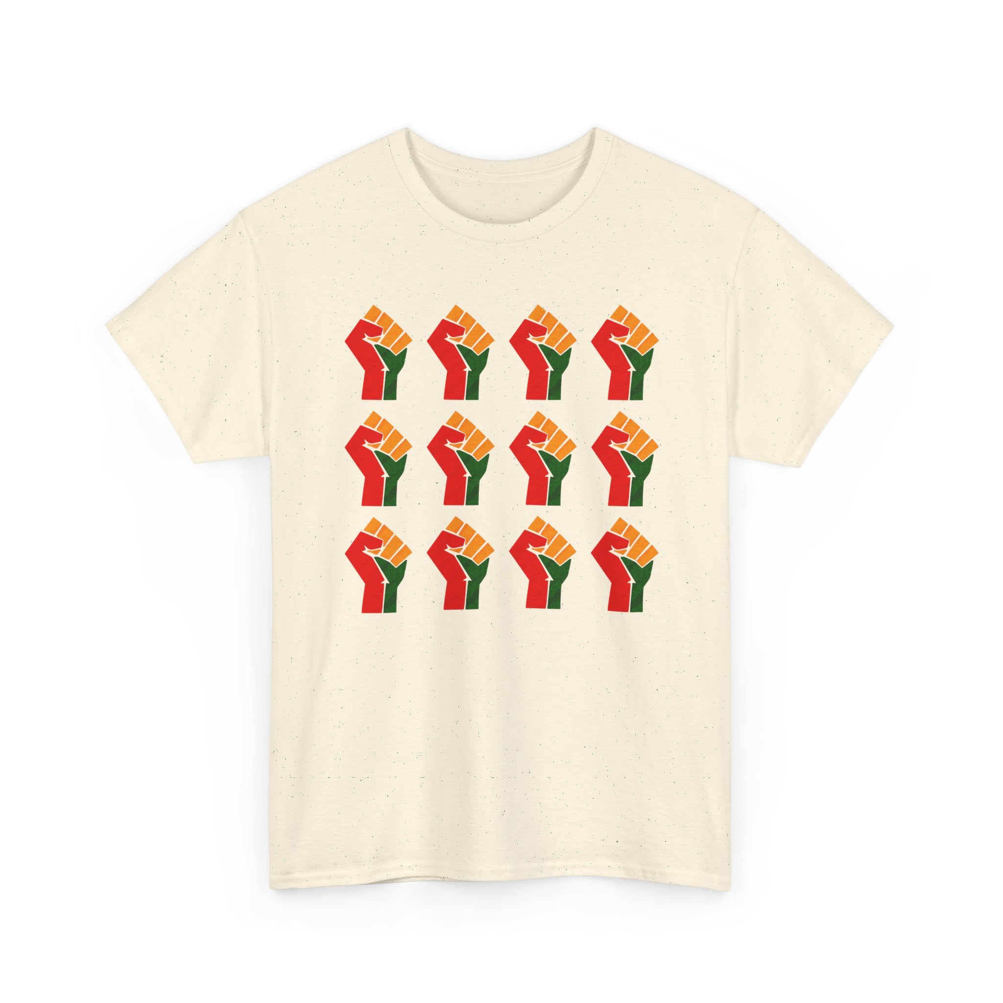 Raised Fist Pattern T‑Shirt — Pan-African Solidarity Graphic Tee
