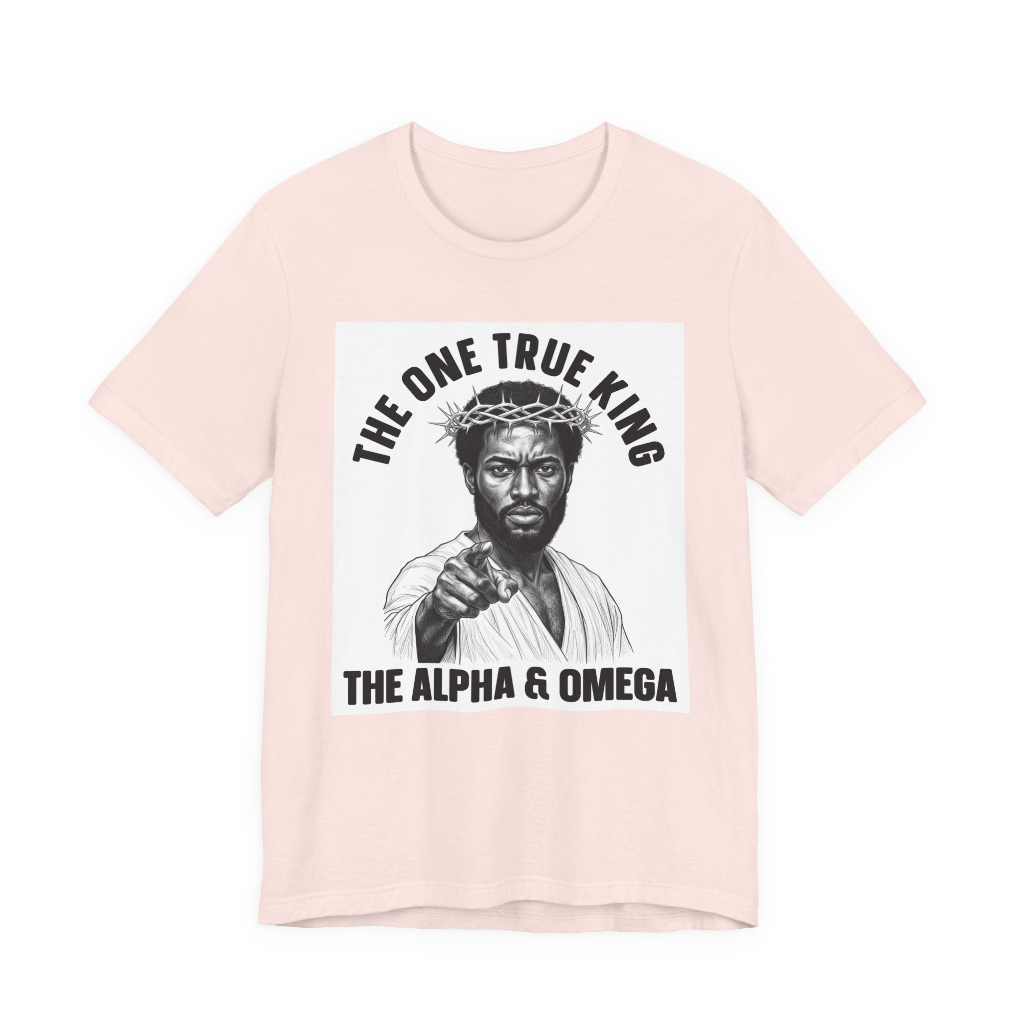 The One True King The Alpha & Omega (Black Jesus)  T-Shirt