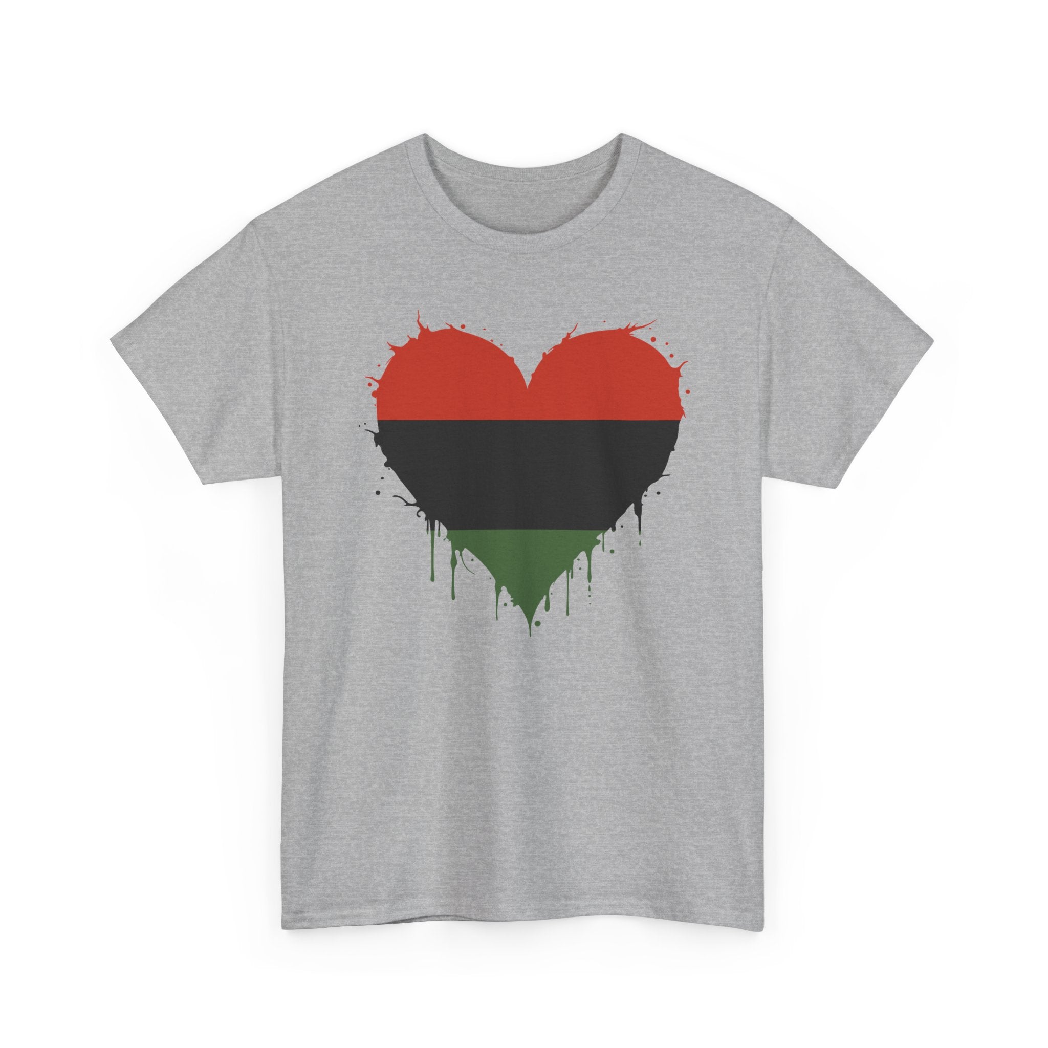 African African Red Black Green Heritage Colors Heart - T-Shirt