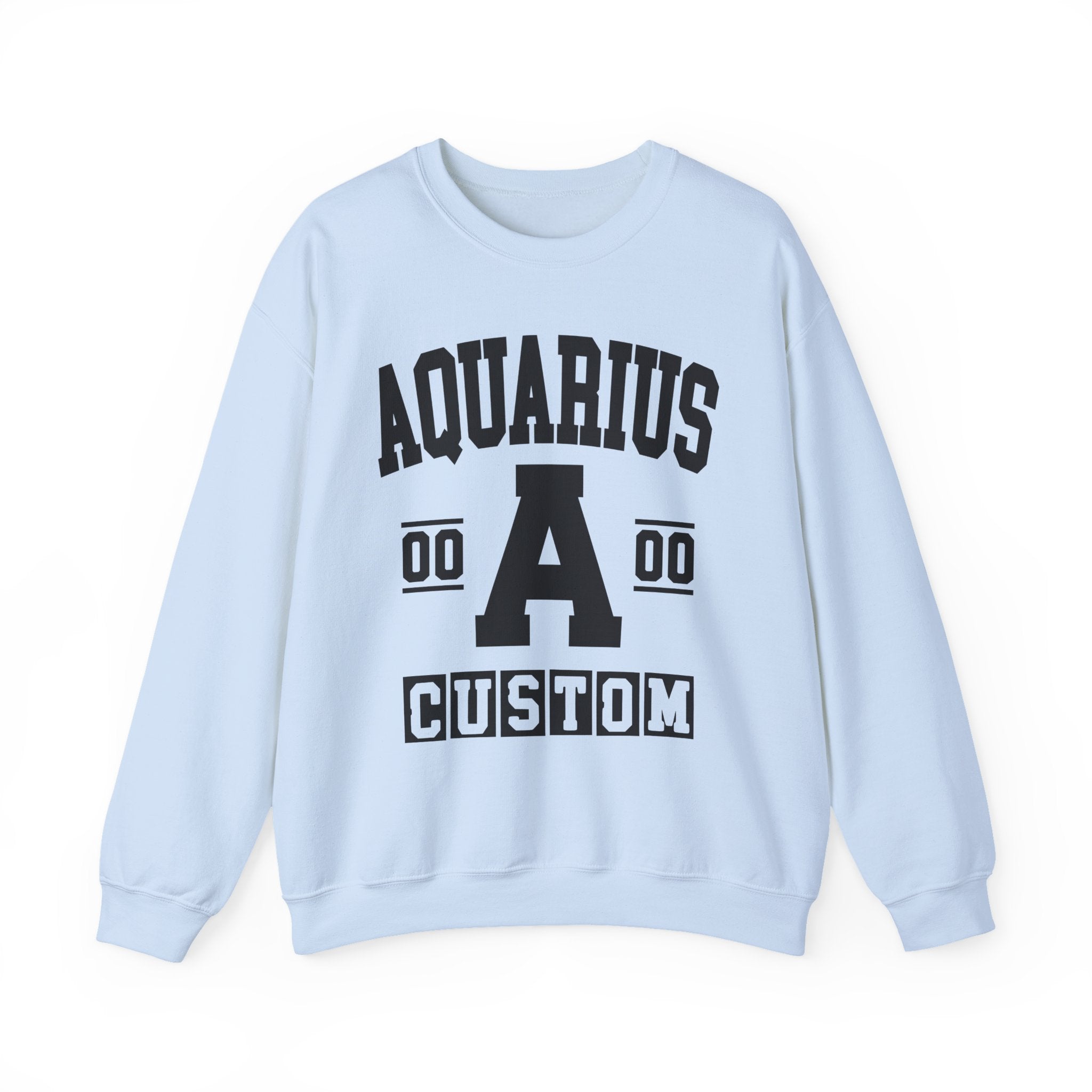 Custom Aquarius Varsity Sweatshirt - Customize Birthday Day/Month/Year - Customize Gemini Season/Nation