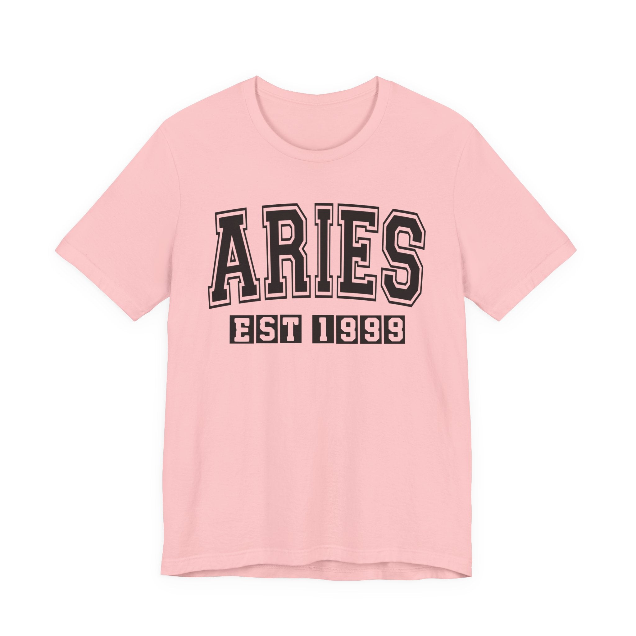 Aries EST (YEAR) Personalization — Zodiac Birthday Tee Shirt