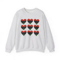 Pan-African Flag Red Black Green Heart 9 Grid Graphic Sweatshirt