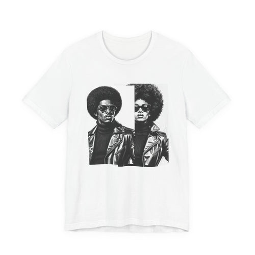 70s Style Portrait Of Black Power Couple － T-shirt