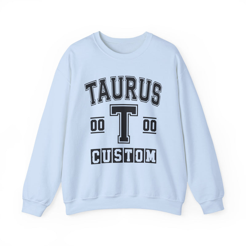 Custom Taurus Varsity Sweatshirt — Customize Birthday Day/Month/Year — Customize Gemini Season/Nation
