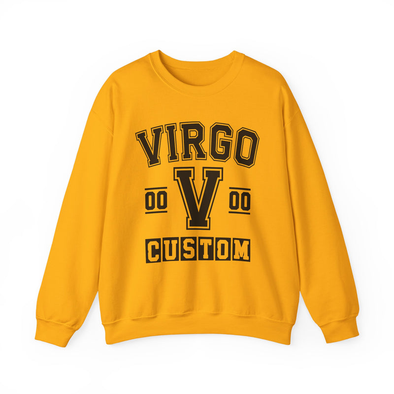 Custom Virgo Varsity Sweatshirt — Customize Birthday Day/Month/Year — Customize Gemini Season/Nation