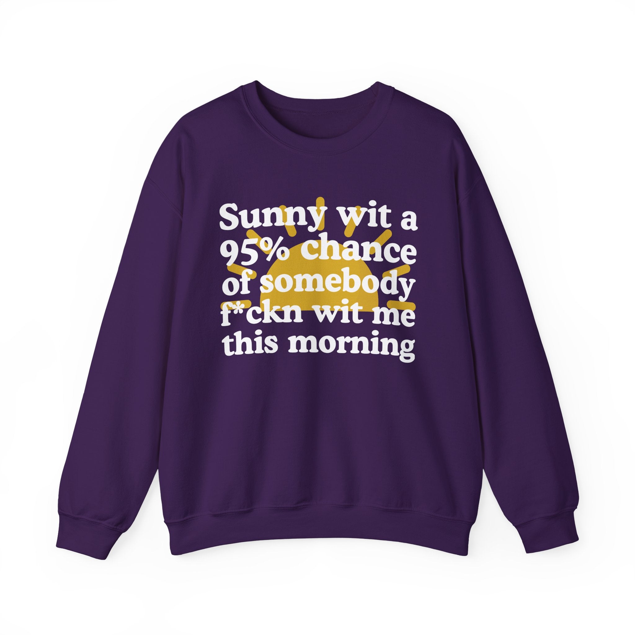 Sunny wit a 95% chance of Somebody Fuckn Wit Me This Morning —  Funny Weather Forecast Sweatshirt