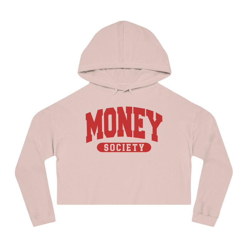Money Society  — Retro Collegiate Crop Top Hoodie