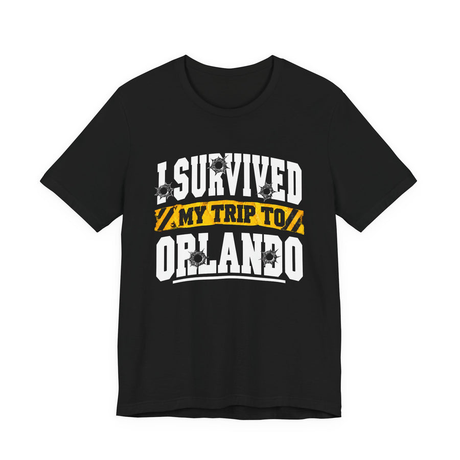 T-Shirt with lettering reading I Survived My Trip To Orlando, gallery image 1.