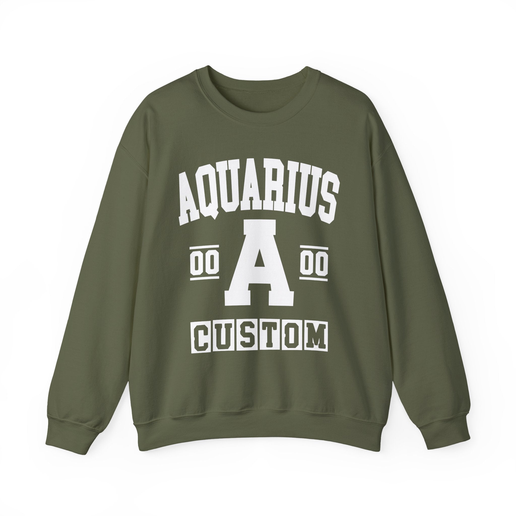 Custom Aquarius Varsity Sweatshirt - Customize Birthday Day/Month/Year - Customize Gemini Season/Nation