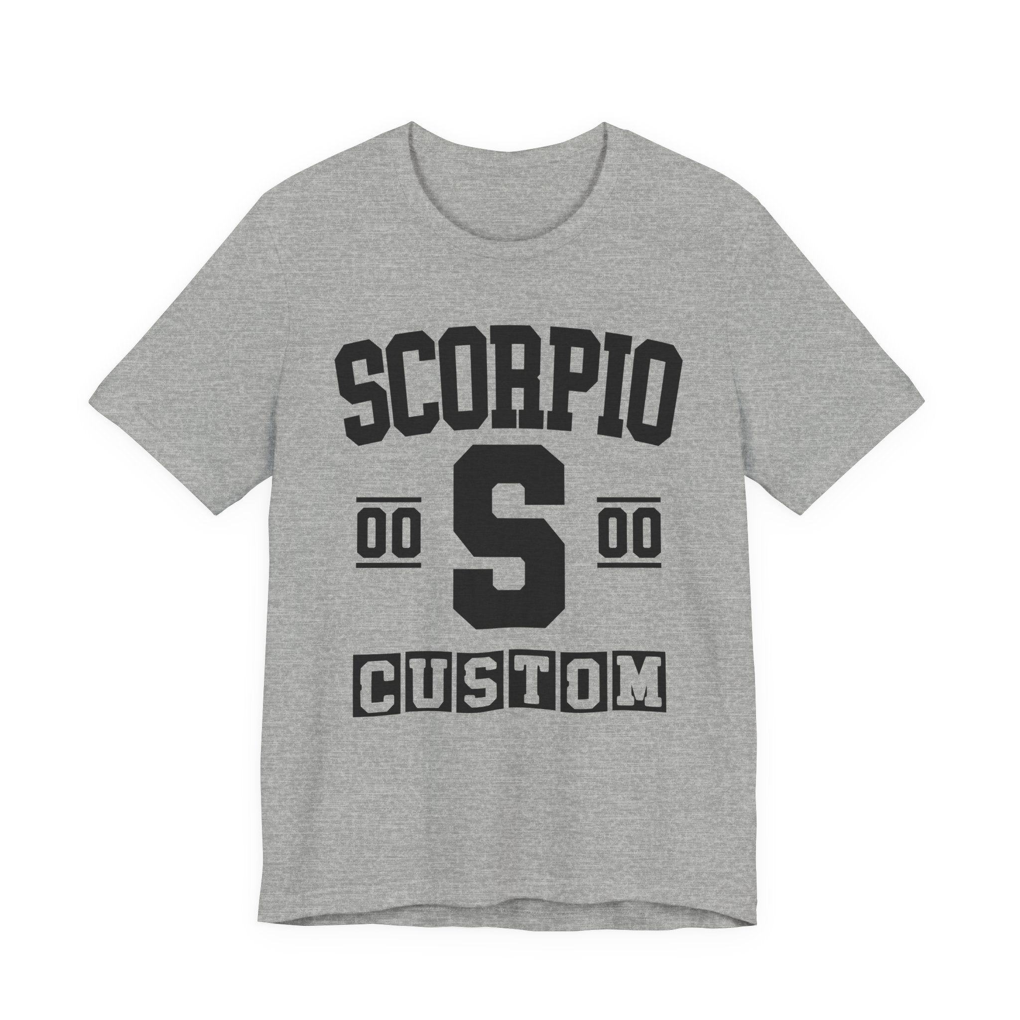 Custom Scorpio Varsity Tee Shirt — Customize Birthday Day/Month/Year - Customize Season/nation/Society