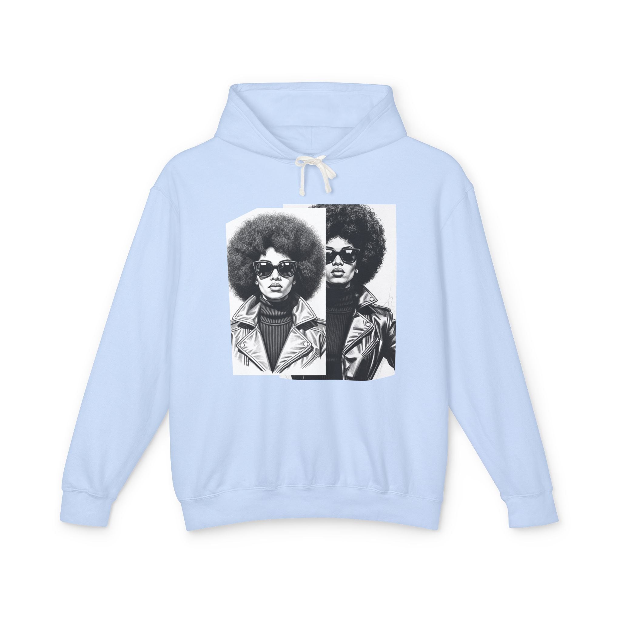 70s Black Woman Portrait - African American Woman Pride Hoodie