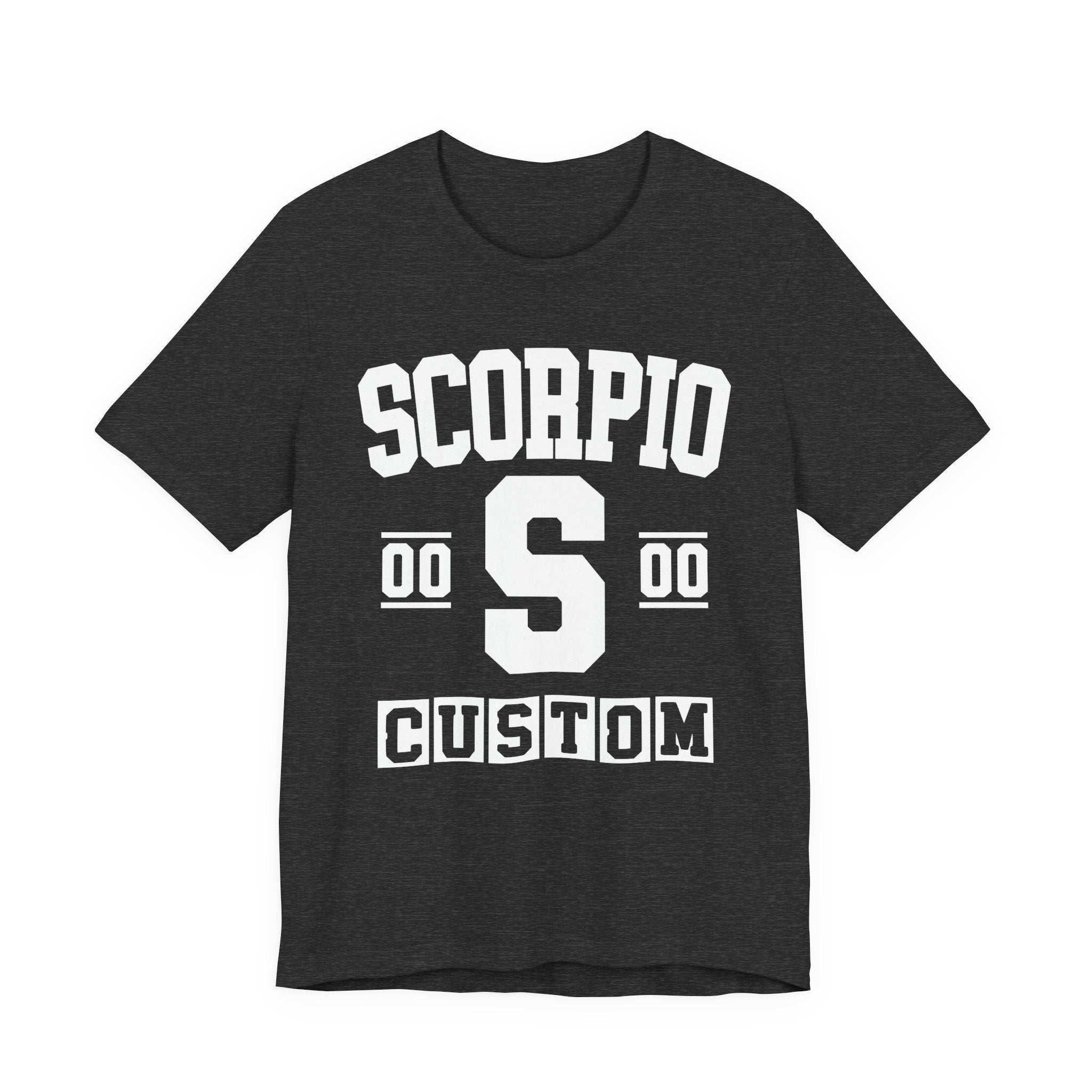Custom Scorpio Varsity Tee Shirt — Customize Birthday Day/Month/Year - Customize Season/nation/Society