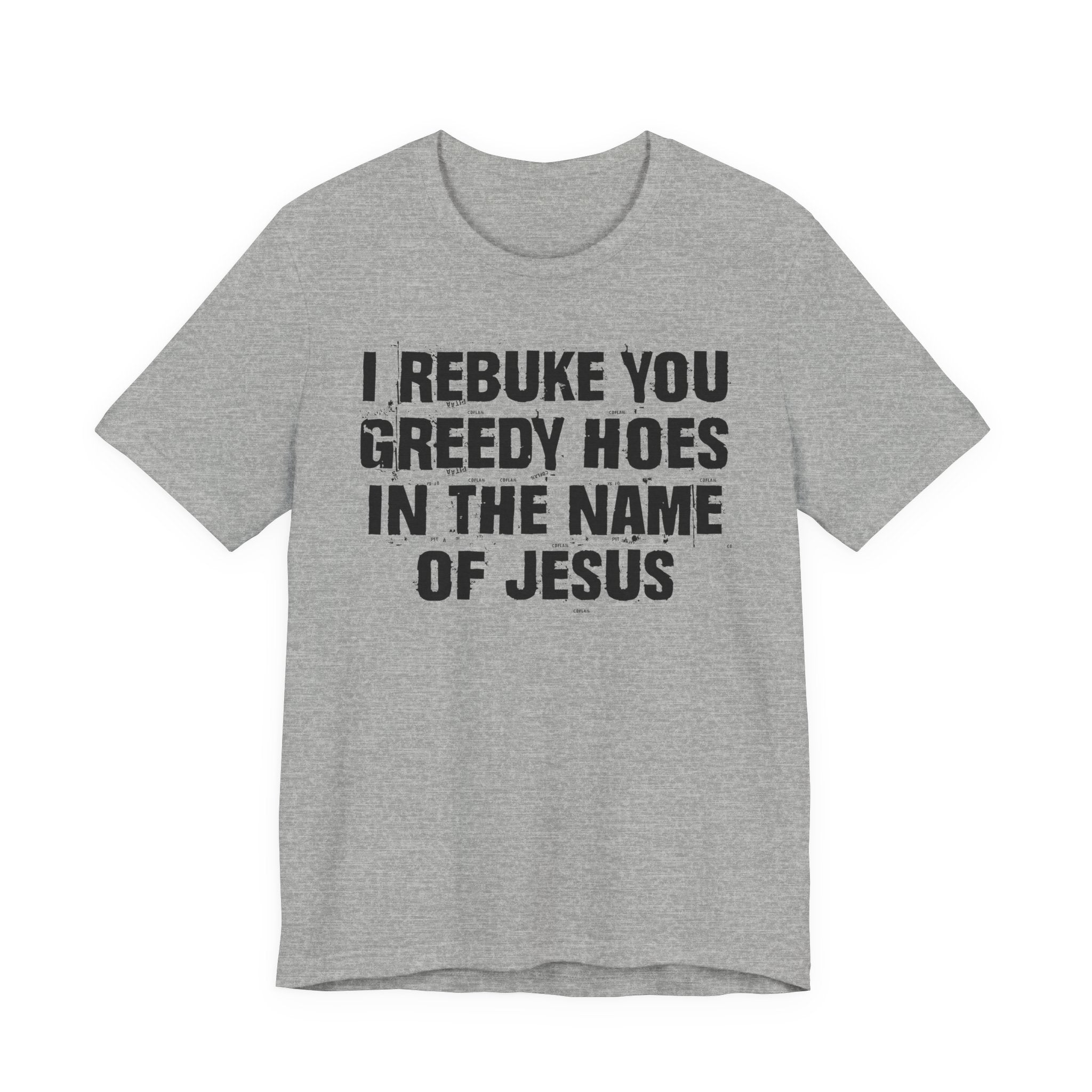 I Rebuke You Greedy Hoes in the Name of Jesus - Christian Humor Tee Shirt