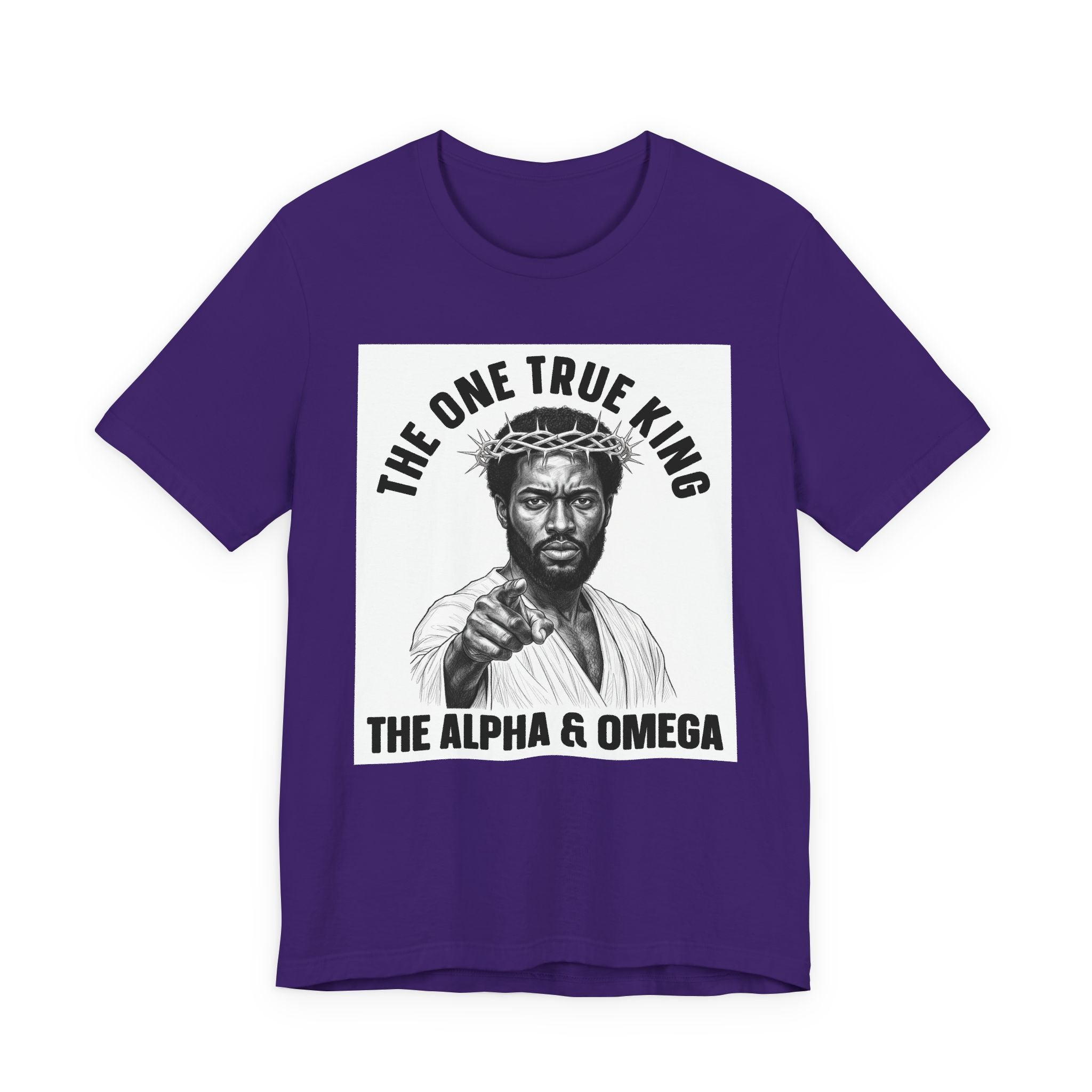 The One True King The Alpha & Omega (Black Jesus)  T-Shirt