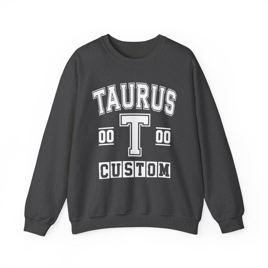 Custom Taurus Varsity Sweatshirt — Customize Birthday Day/Month/Year — Customize Gemini Season/Nation