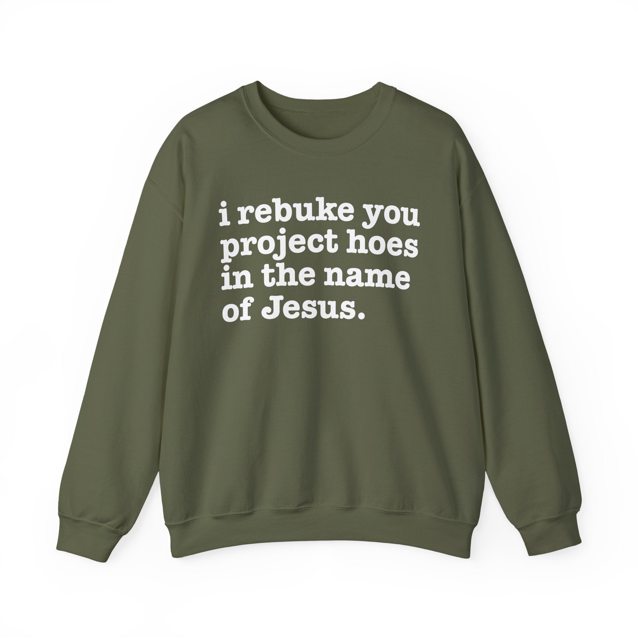 I Rebuke You Project Hoes in the Name of Jesus — Christian Humor Sweatshirt
