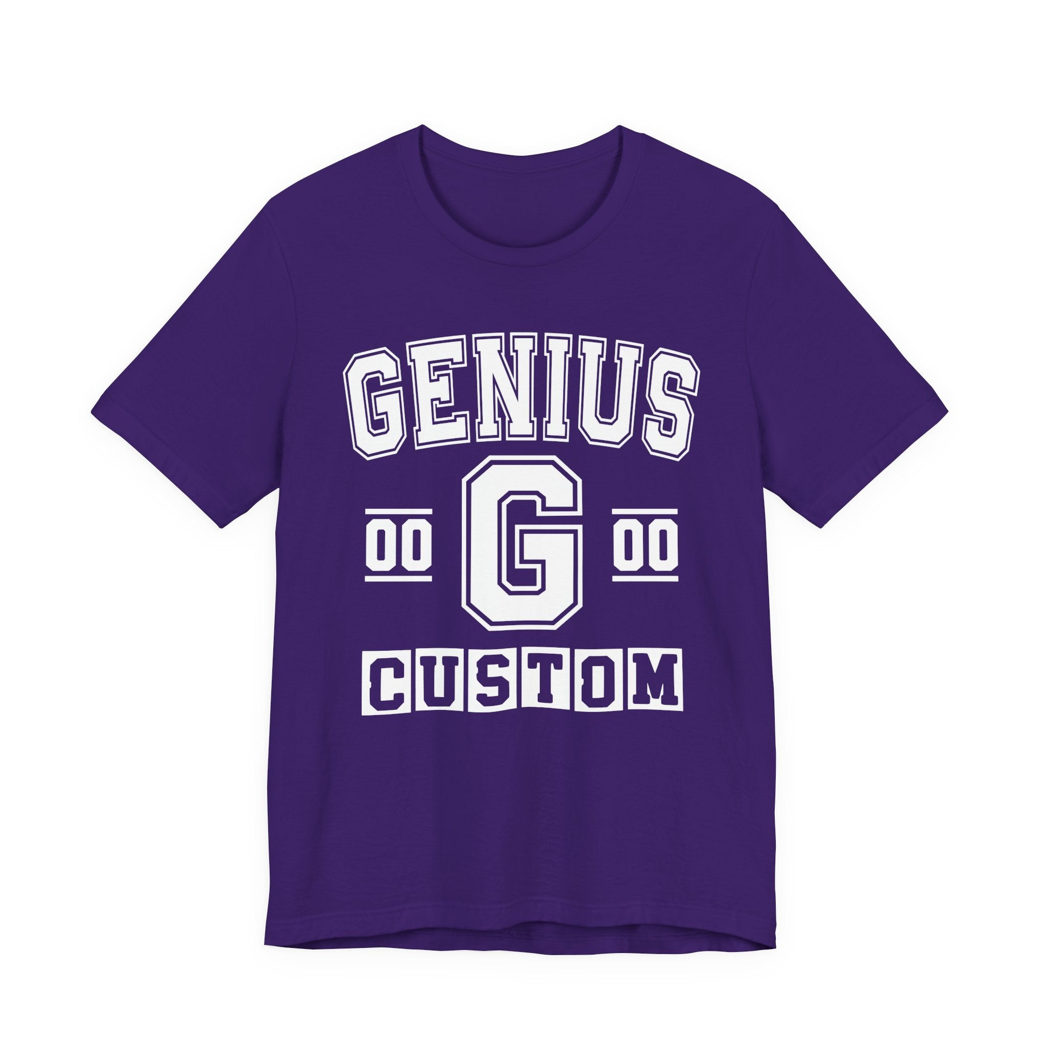Custom Genius Varsity T-Shirt — Customize Birthday Day/Month/Year — Customize Season/nation/Society
